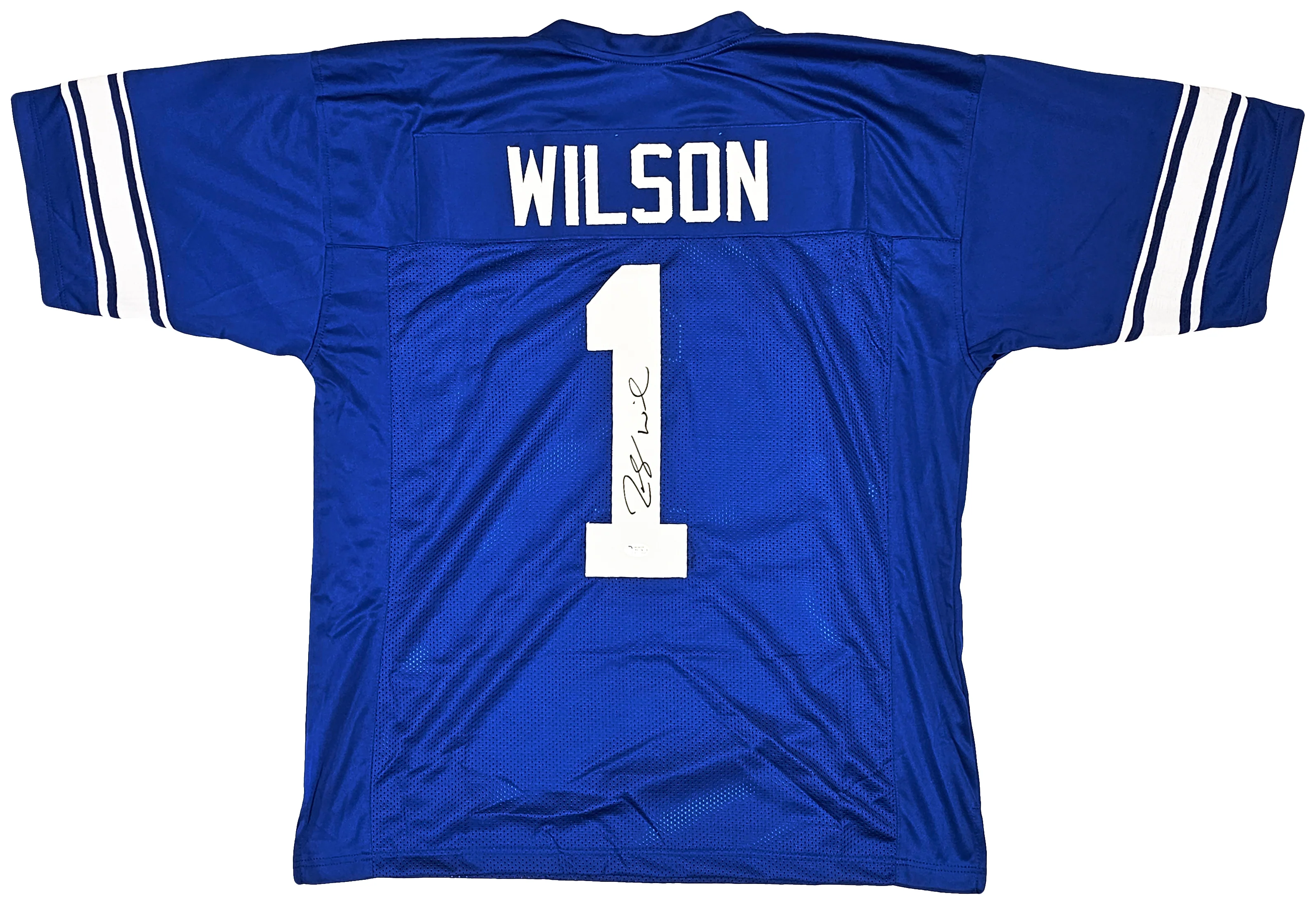 BYU Cougars Zach Wilson Autographed Royal Blue Jersey Beckett BAS Stock #191149 - Image 2