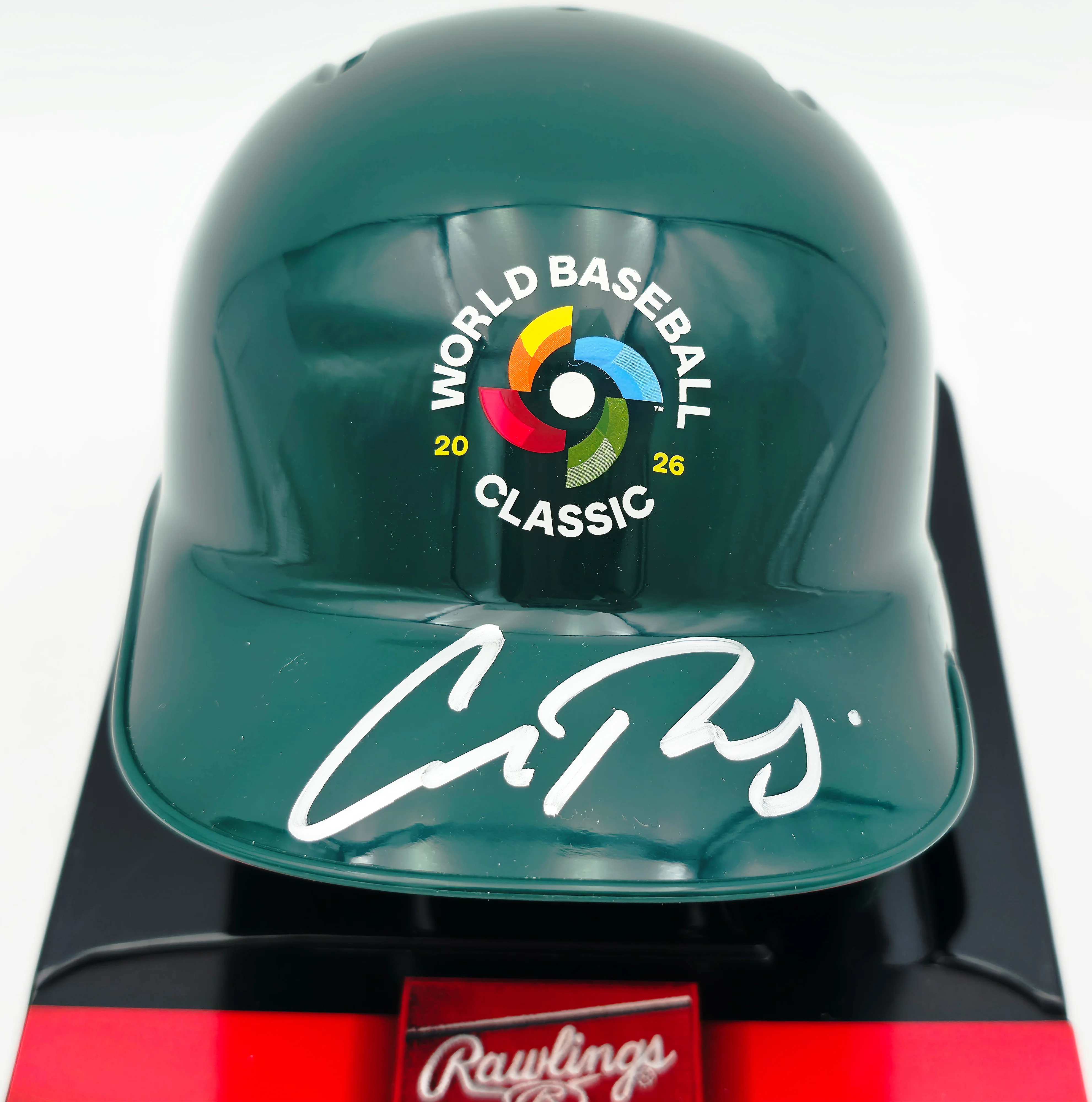 Cal Raleigh Autographed Team USA Green 2026 WBC Logo Mini Batting Helmet Fanatics & MLB Holo Stock #261841 - Image 3