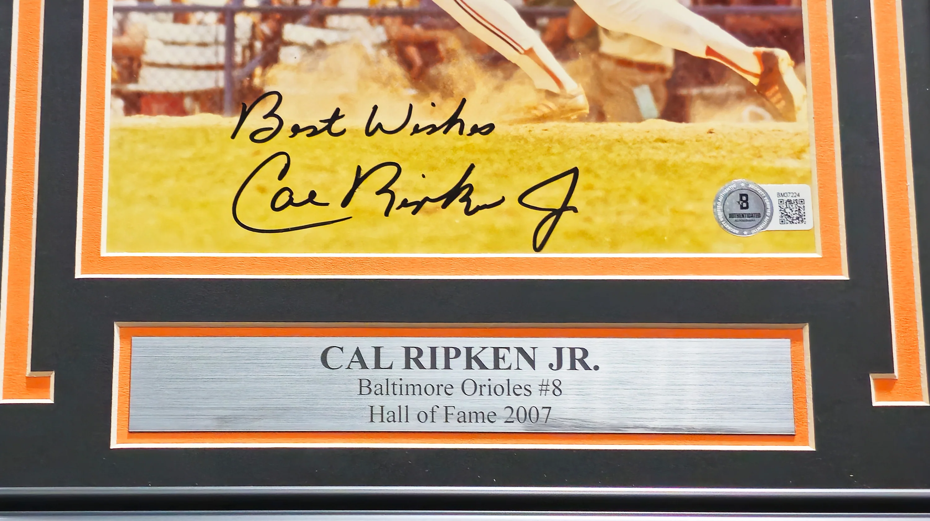 Cal Ripken Jr. Autographed Framed 8x10 Photo Baltimore Orioles "Best Wishes" Beckett BAS QR #BM37224 - Image 5