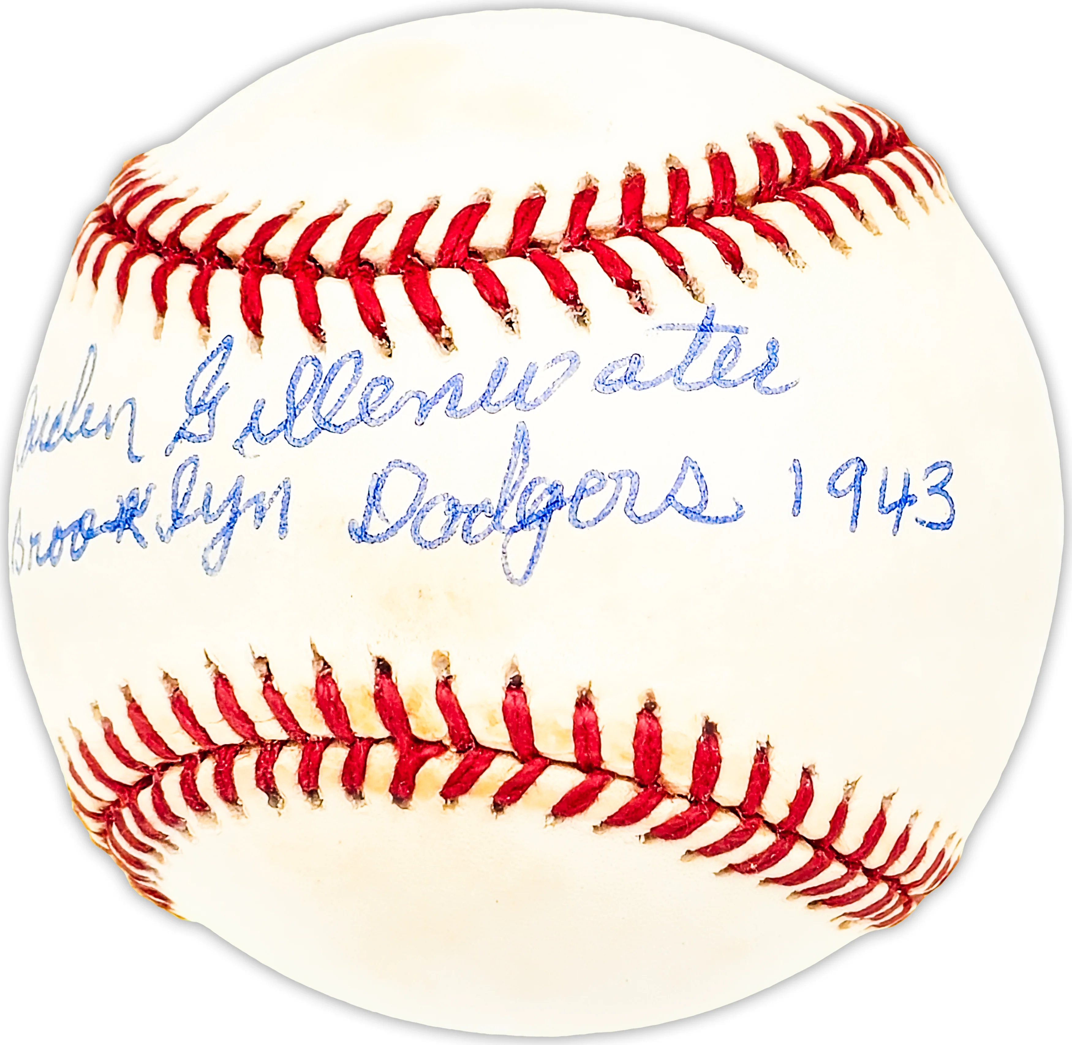 Carden Gillenwater Autographed Official NL Baseball Brooklyn Dodgers "1943" Beckett BAS QR #BM25577 - Image 2