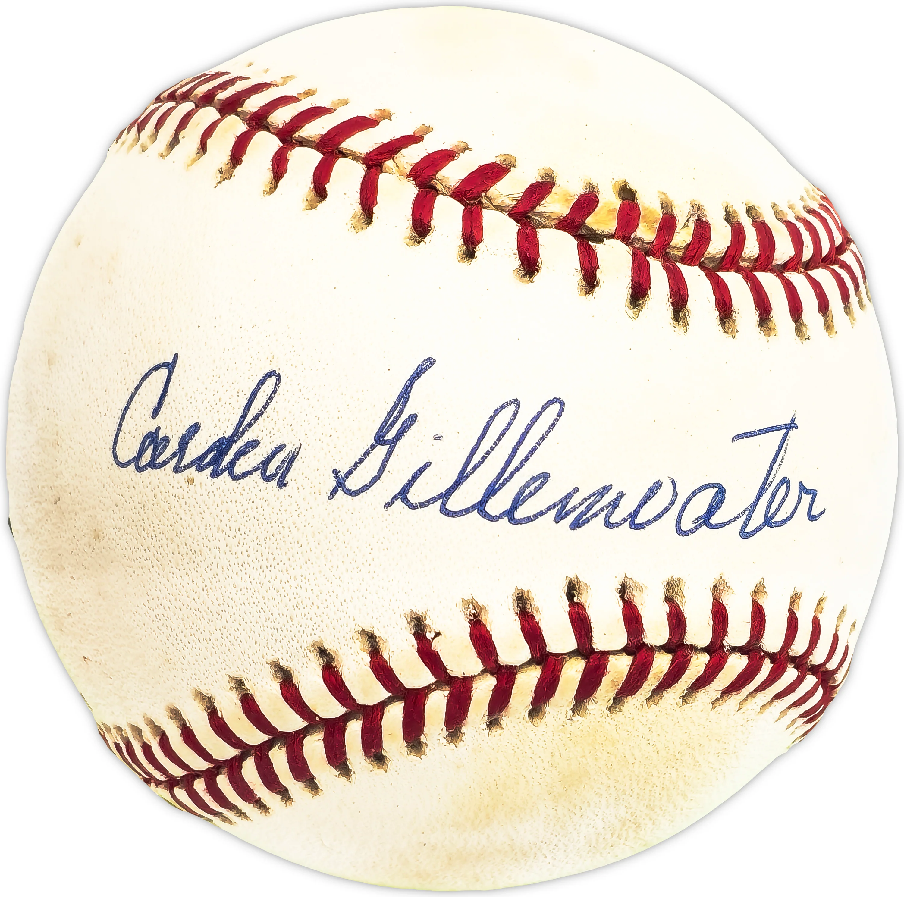 Carden Gillenwater Autographed Official NL Baseball Brooklyn Dodgers Beckett BAS QR #BM25995
