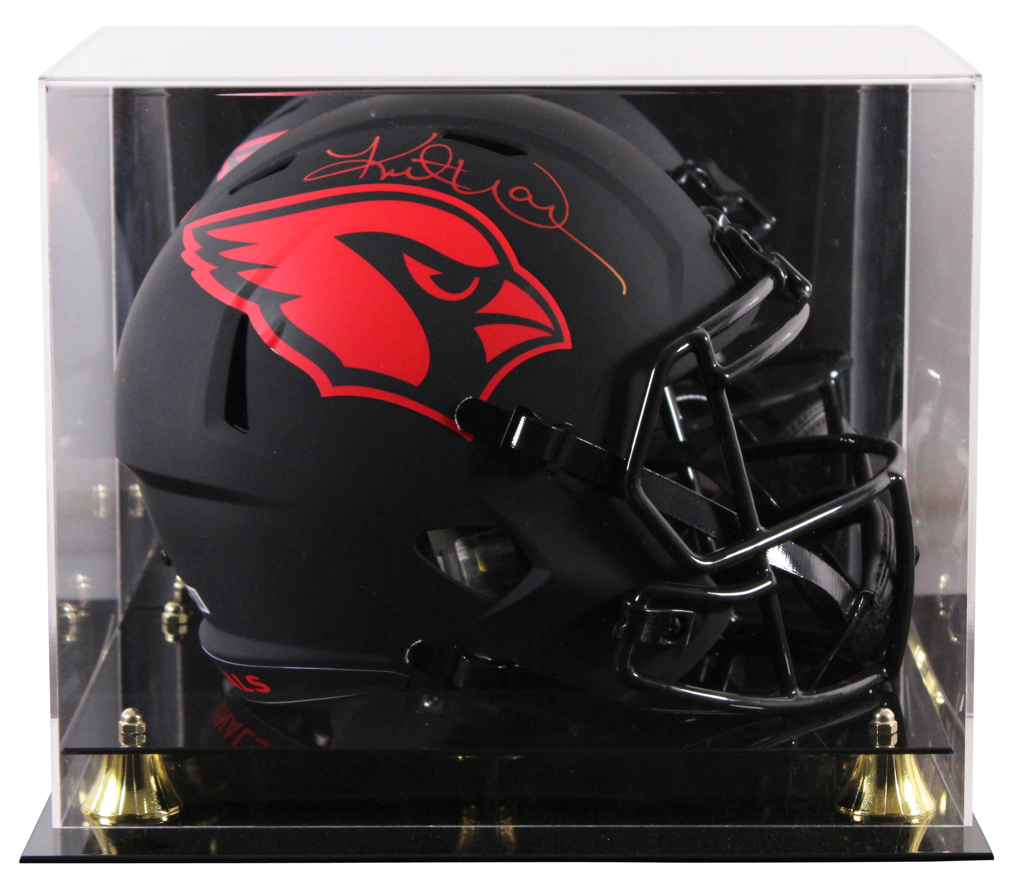 Cardinals Kurt Warner Signed Eclipse Full Size Speed Rep Helmet W/ Case BAS Wit - Image 2