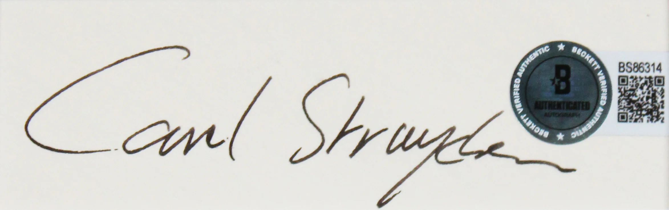 Carel Struycken The Addams Family Signed 1.5x4 Cut Framed Display BAS #BS86314 - Image 3