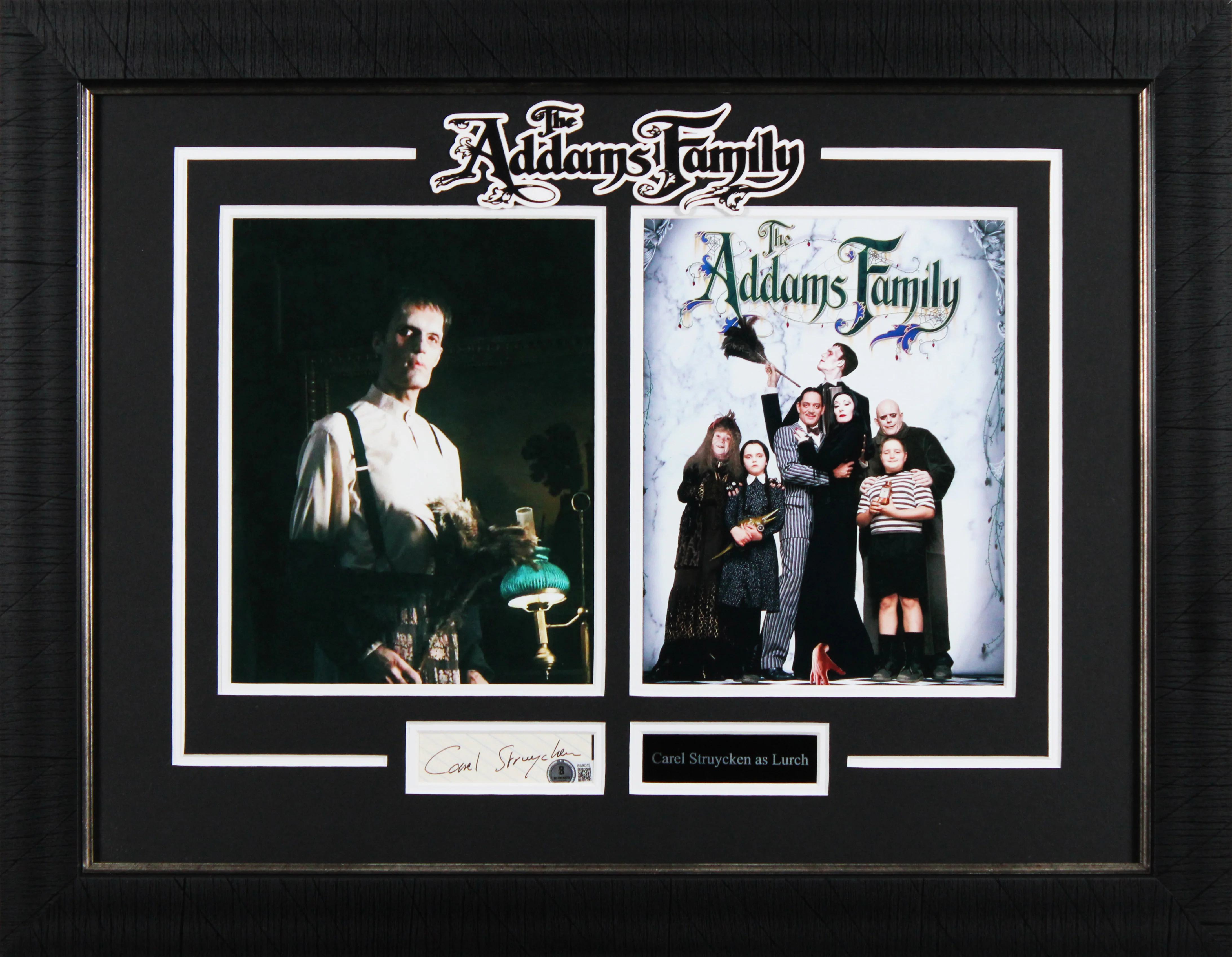 Carel Struycken The Addams Family Signed 1x4 Cut Sig Framed Display BAS #BS86315 - Image 2
