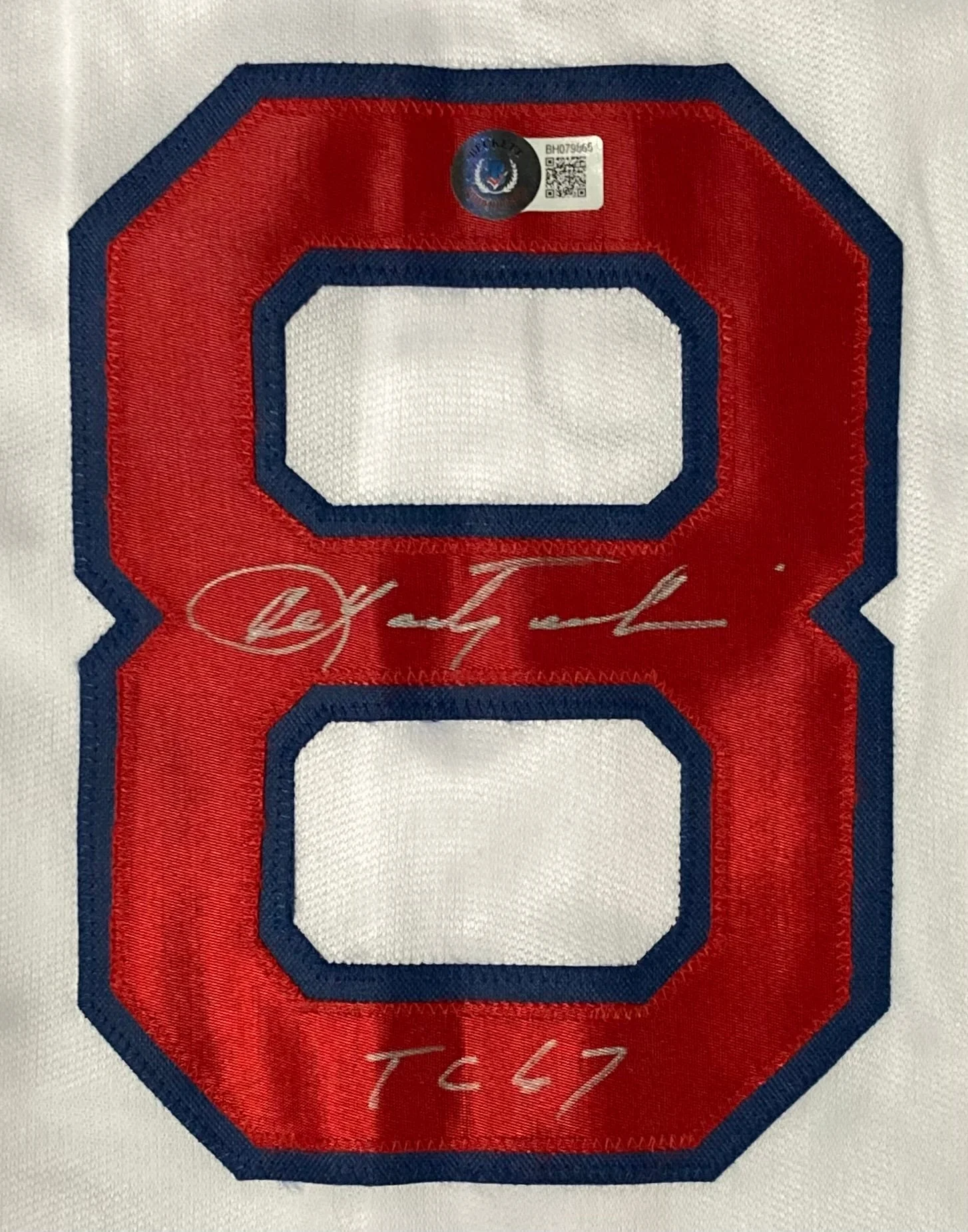 Carl Yastrzemski Boston Signed White Baseball Jersey TC 67 BAS - Image 2