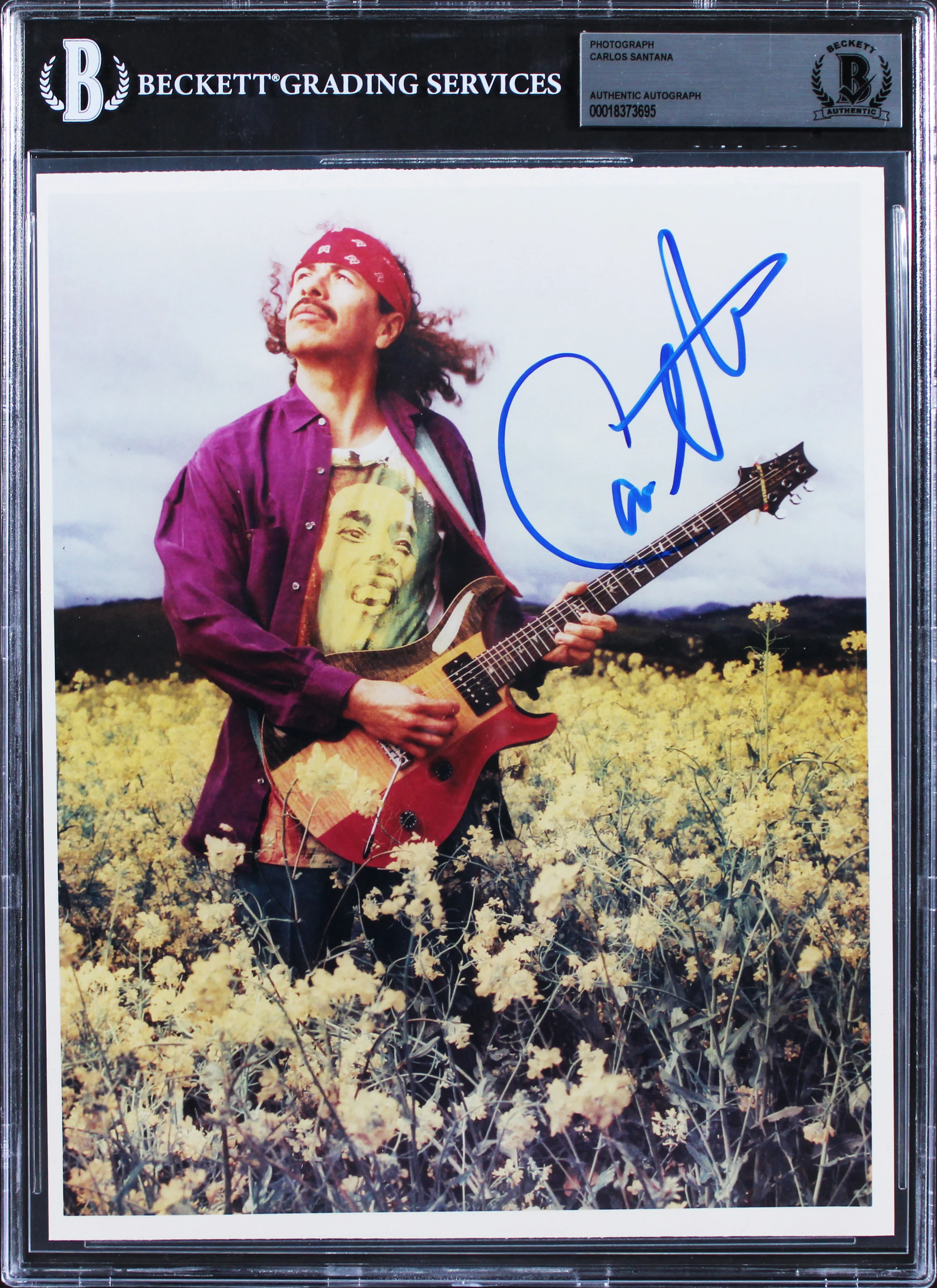 Carlos Santana Authentic Signed 8x10 Vertical Color Photo BAS Slabbed - Image 2