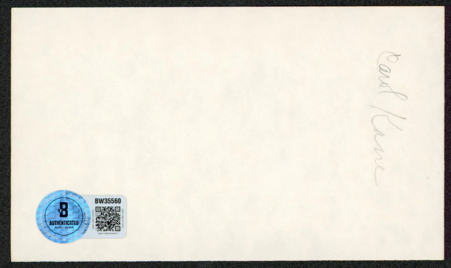 Carol Kane The Princess Bride Authentic Signed 3x5 Index Card BAS #BW35560 - Image 3