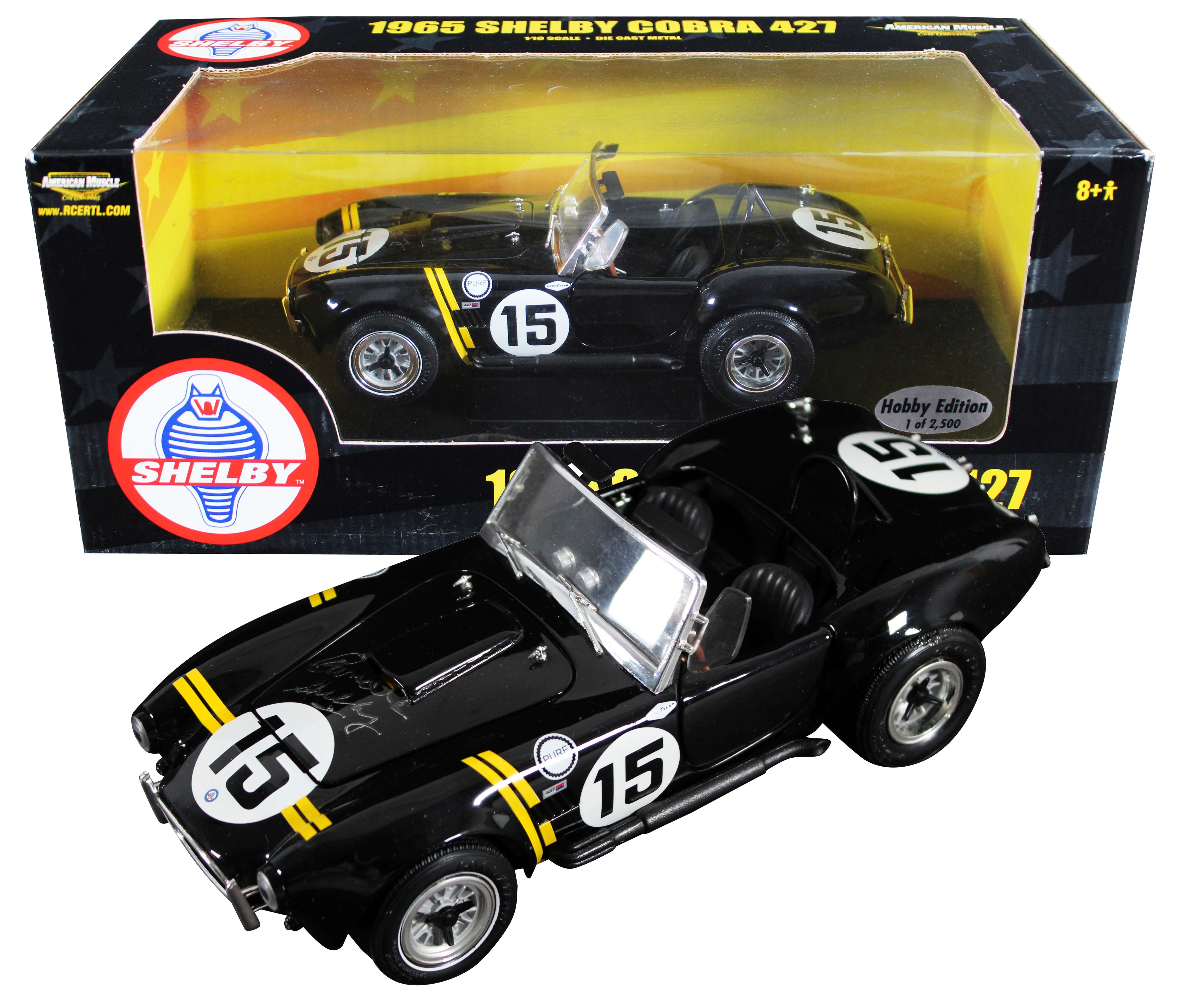 Carroll Shelby Signed 1965 Shelby Cobra 427 1:18 Scale Die Cast Car BAS #AE13792 - Image 2