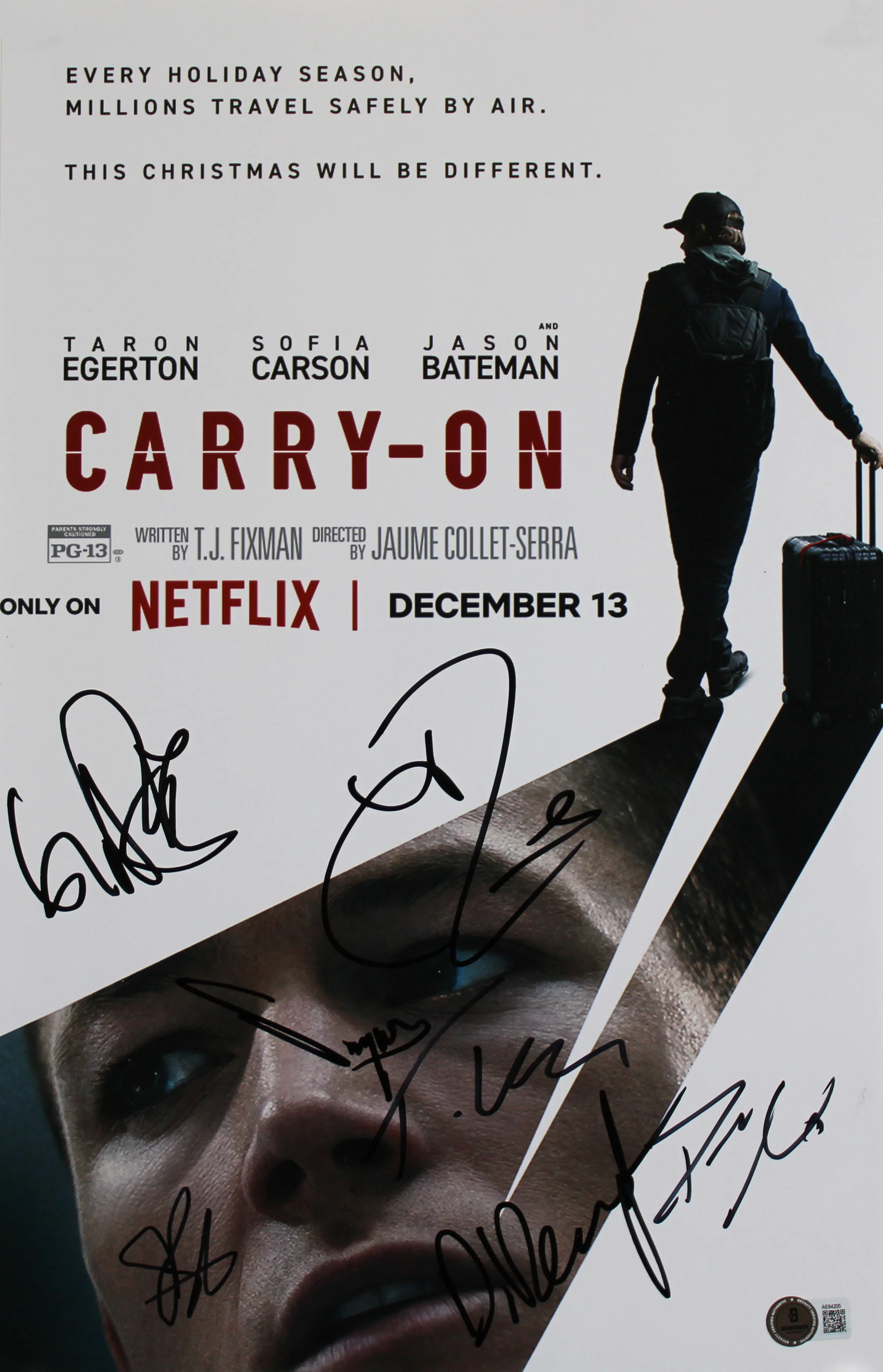 Carry-On (7) Egerton, Bateman, Norris, Rossi +3 Signed 11x17 Photo BAS #AE64205 - Image 2