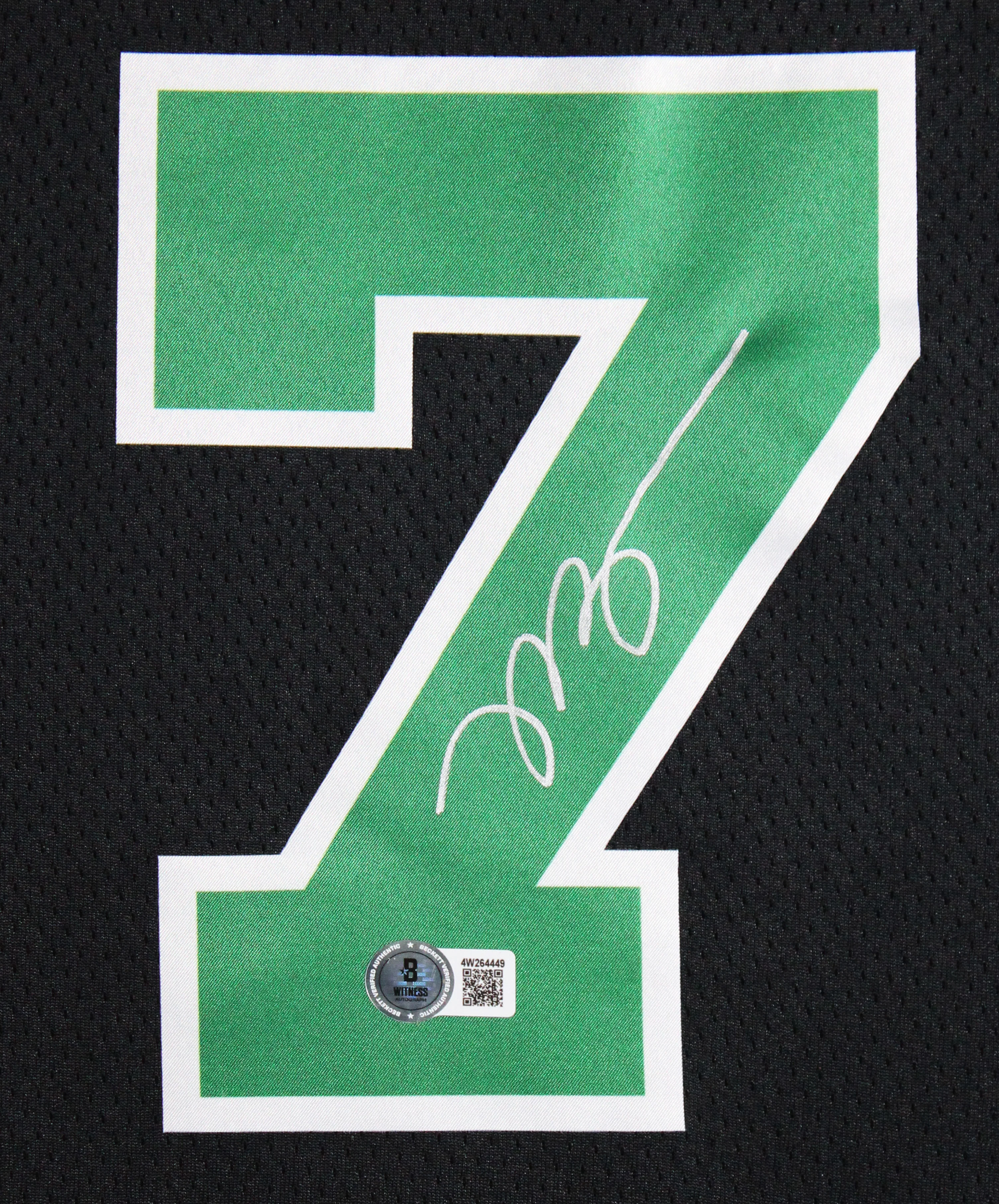 Celtics Jaylen Brown Signed Black Nike Jordan Brand Framed Jersey BAS Witnessed - Image 3