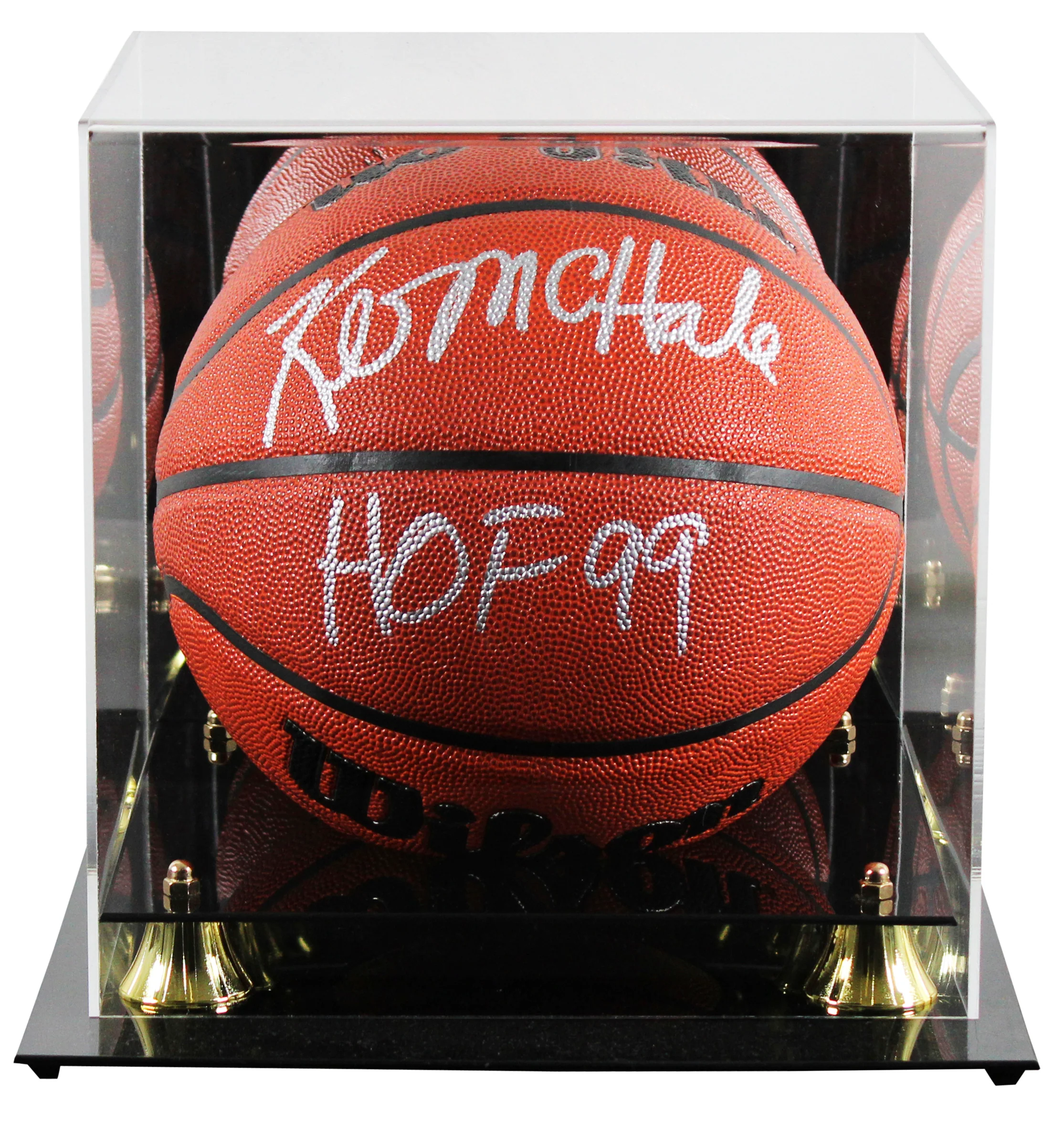 Celtics Kevin McHale "HOF 99" Signed Wilson Basketball W/ Case BAS Witnessed - Image 2