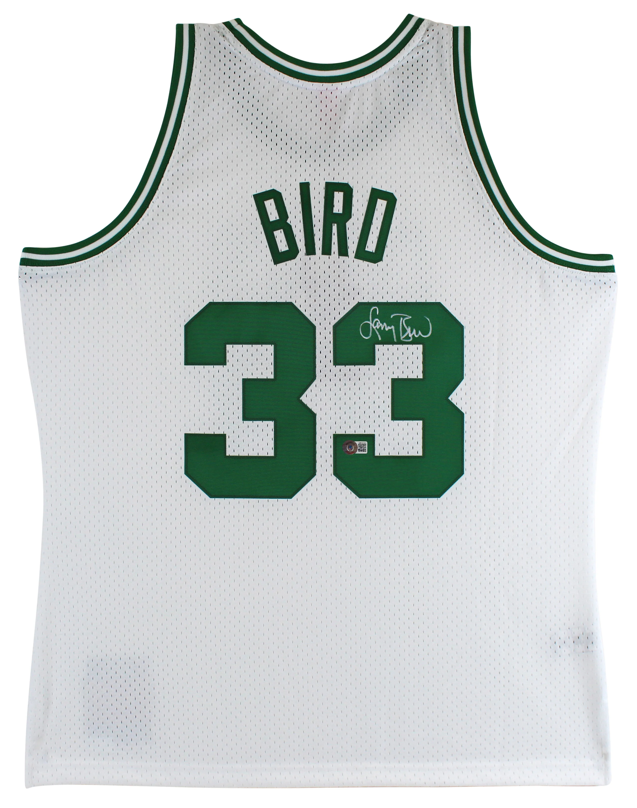 Celtics Larry Bird Authentic Signed 1985 White M&N HWC Swingman Jersey BAS Wit 2 - Image 3