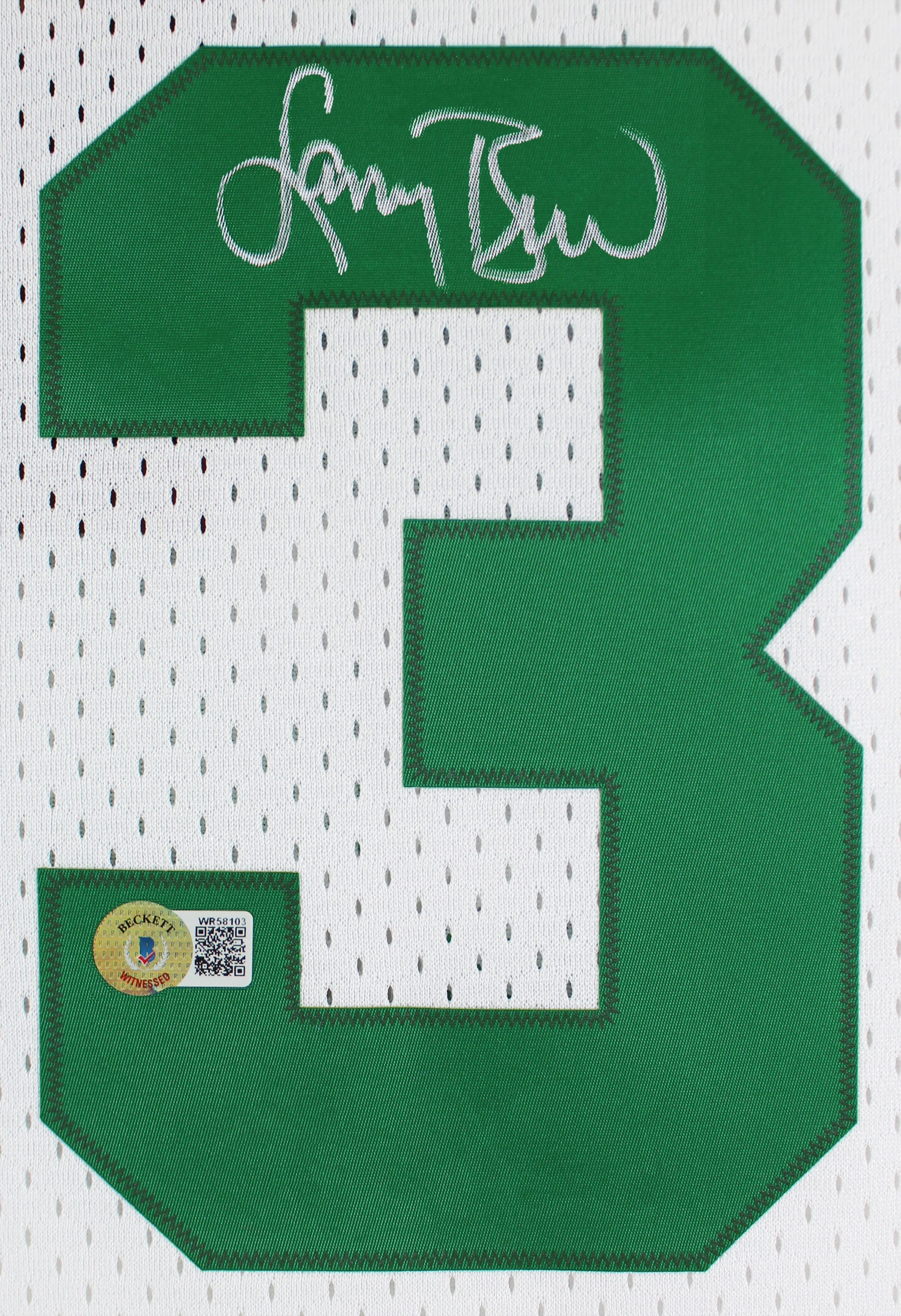 Celtics Larry Bird Authentic Signed 1985 White M&N HWC Swingman Jersey BAS Wit 2 - Image 4