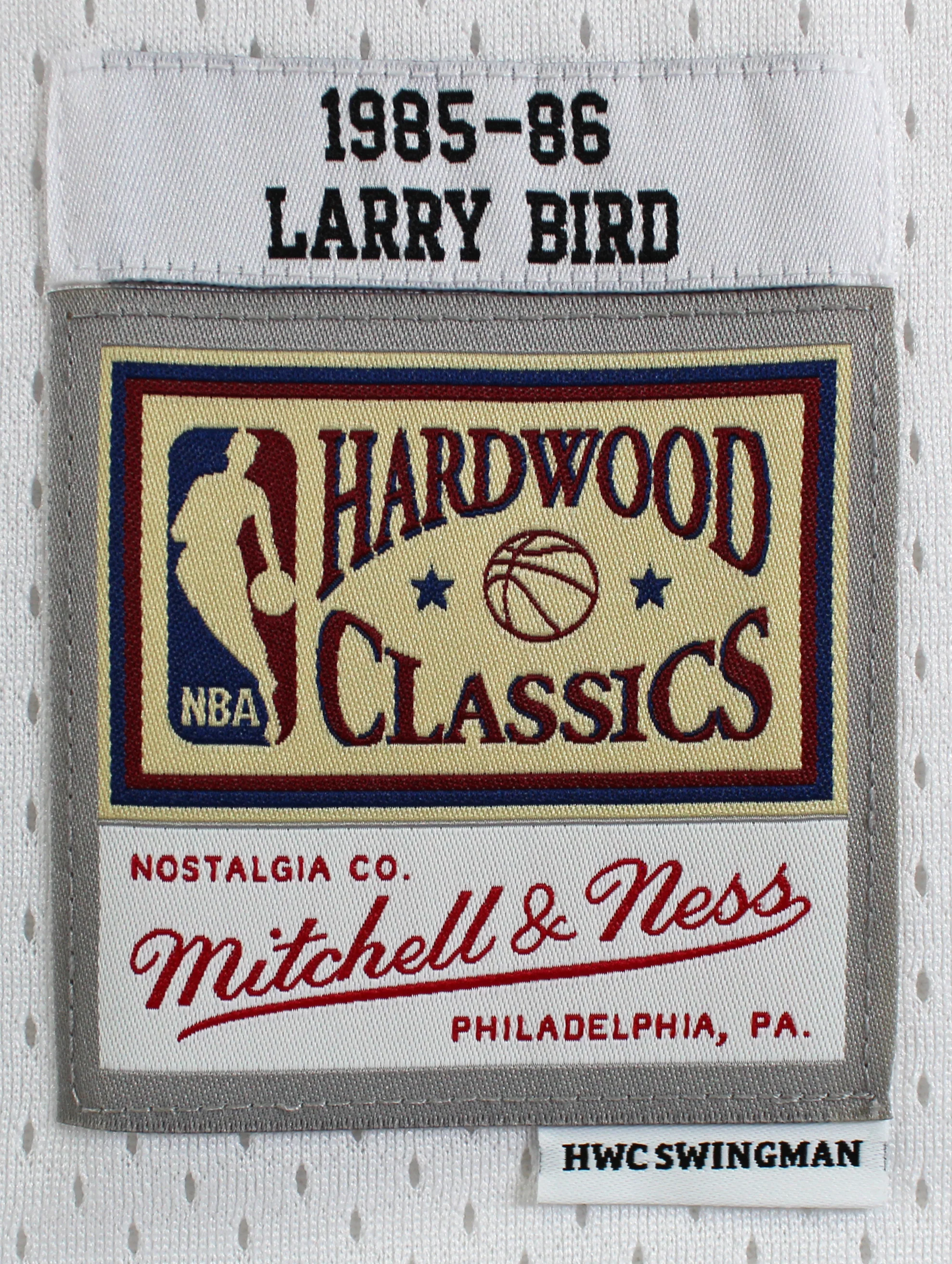 Celtics Larry Bird Authentic Signed 1985 White M&N HWC Swingman Jersey BAS Wit 2 - Image 6