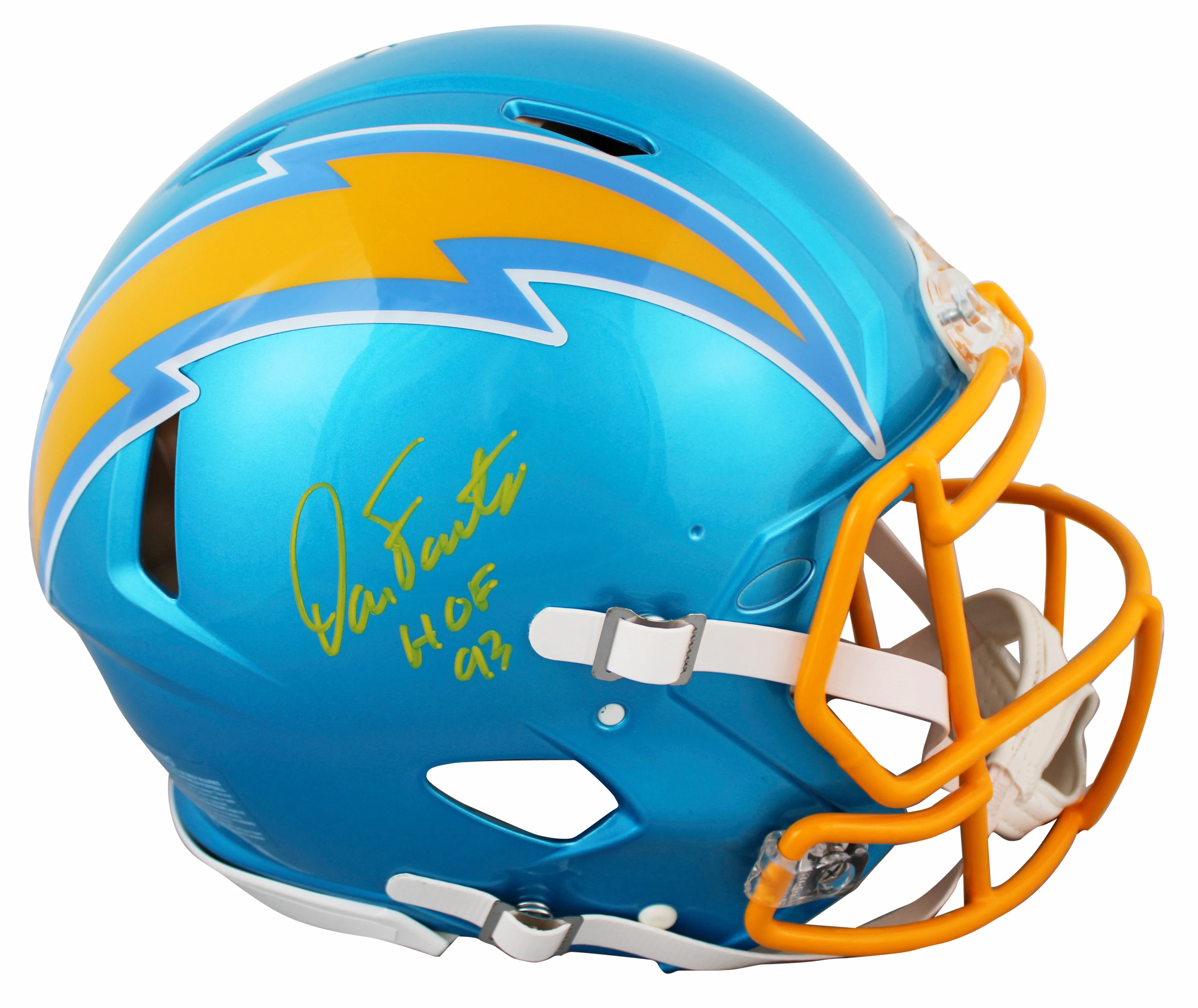 Chargers Dan Fouts "HOF 93" Signed Flash F/S Speed Proline Helmet w/ Case BAS W - Image 3
