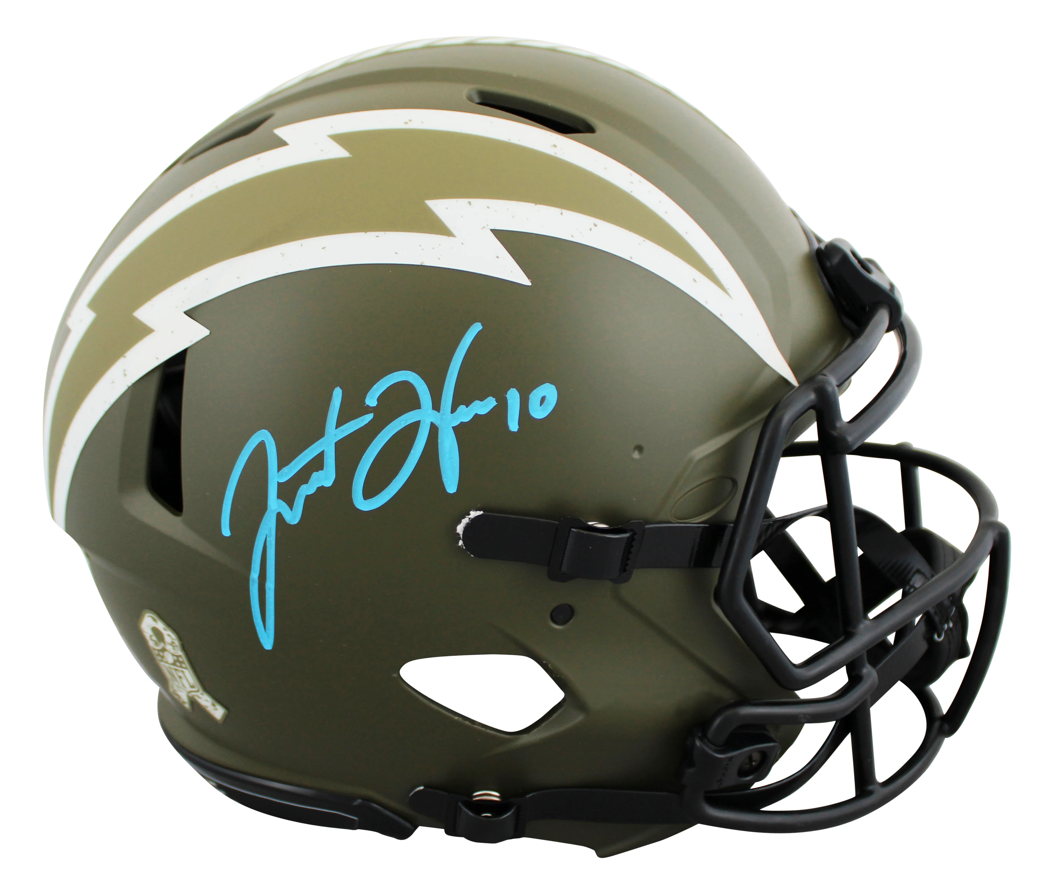 Chargers Justin Herbert Signed STS Full Size Speed Proline Helmet Fanatics - Image 2