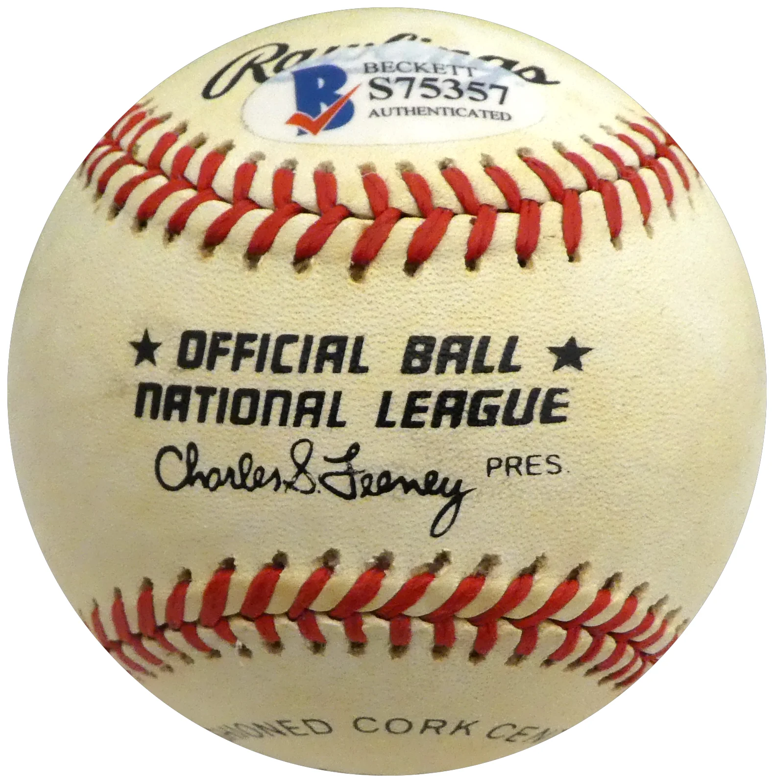 Charles "Chub" Feeney Autographed Official NL Feeney Baseball NL President Beckett BAS #S75357 - Image 4
