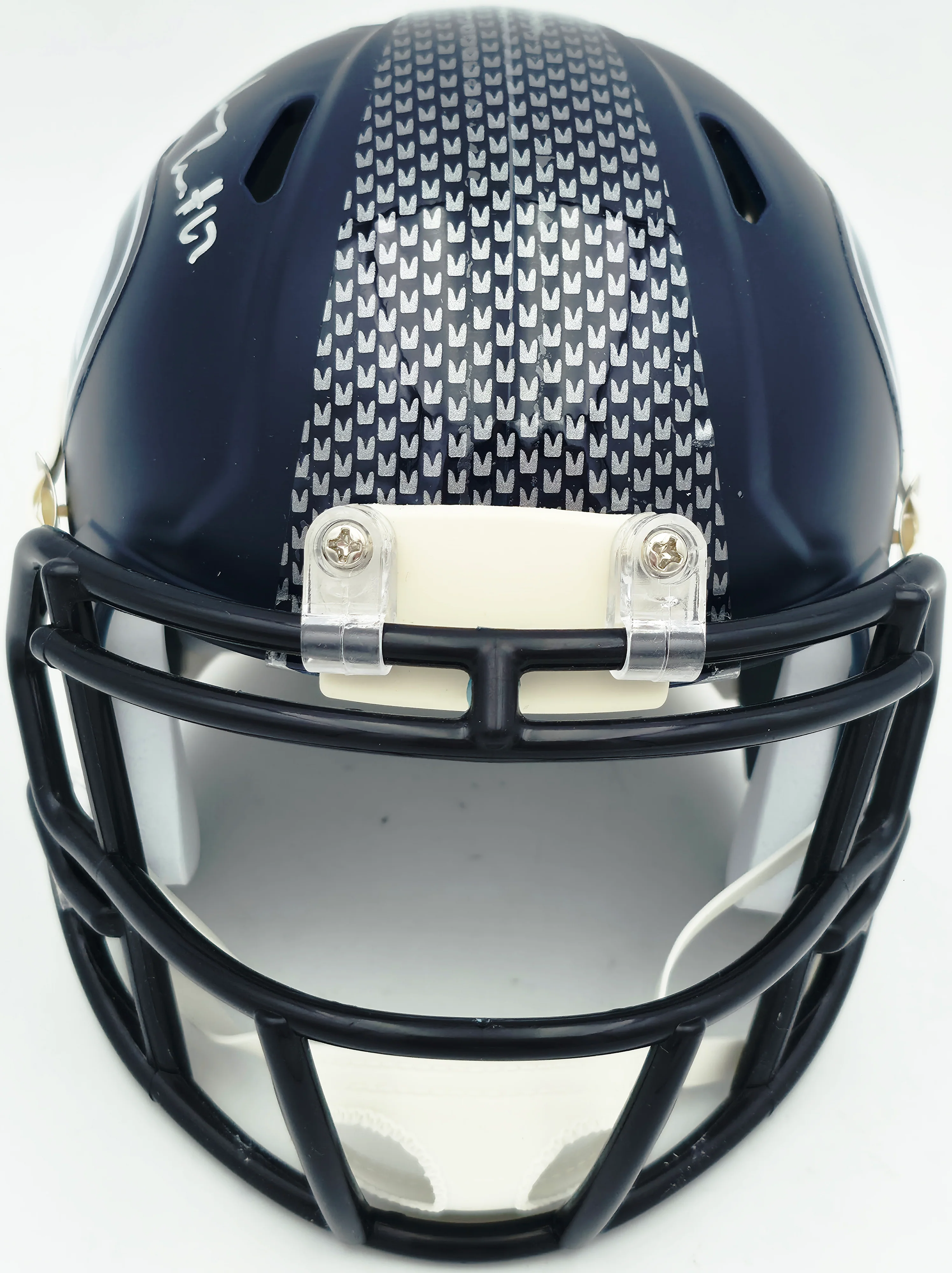 Charles Cross Autographed Seattle Seahawks Blue Speed Mini Helmet MCS Holo Stock #262467 - Image 3