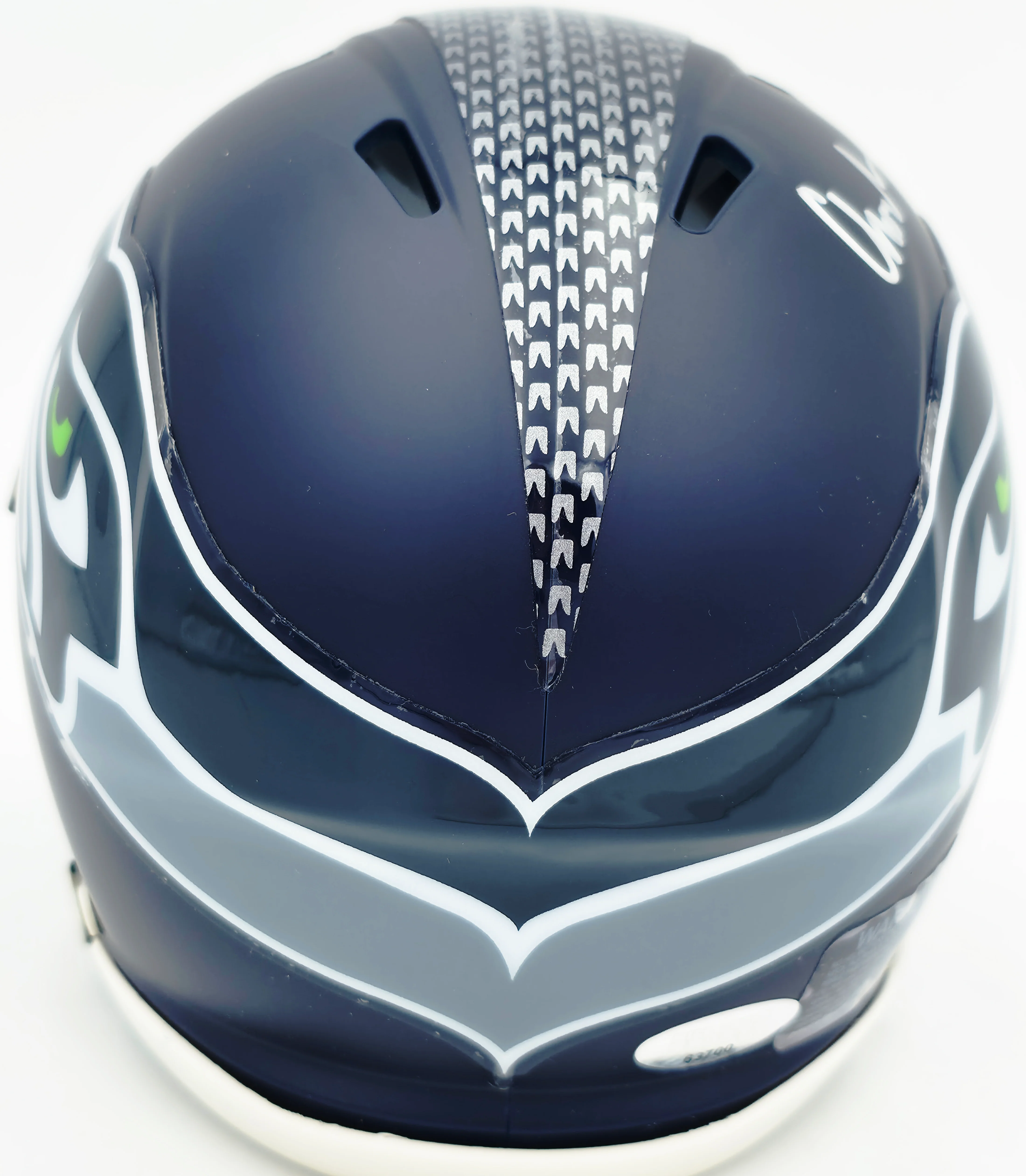 Charles Cross Autographed Seattle Seahawks Blue Speed Mini Helmet MCS Holo Stock #262467 - Image 4