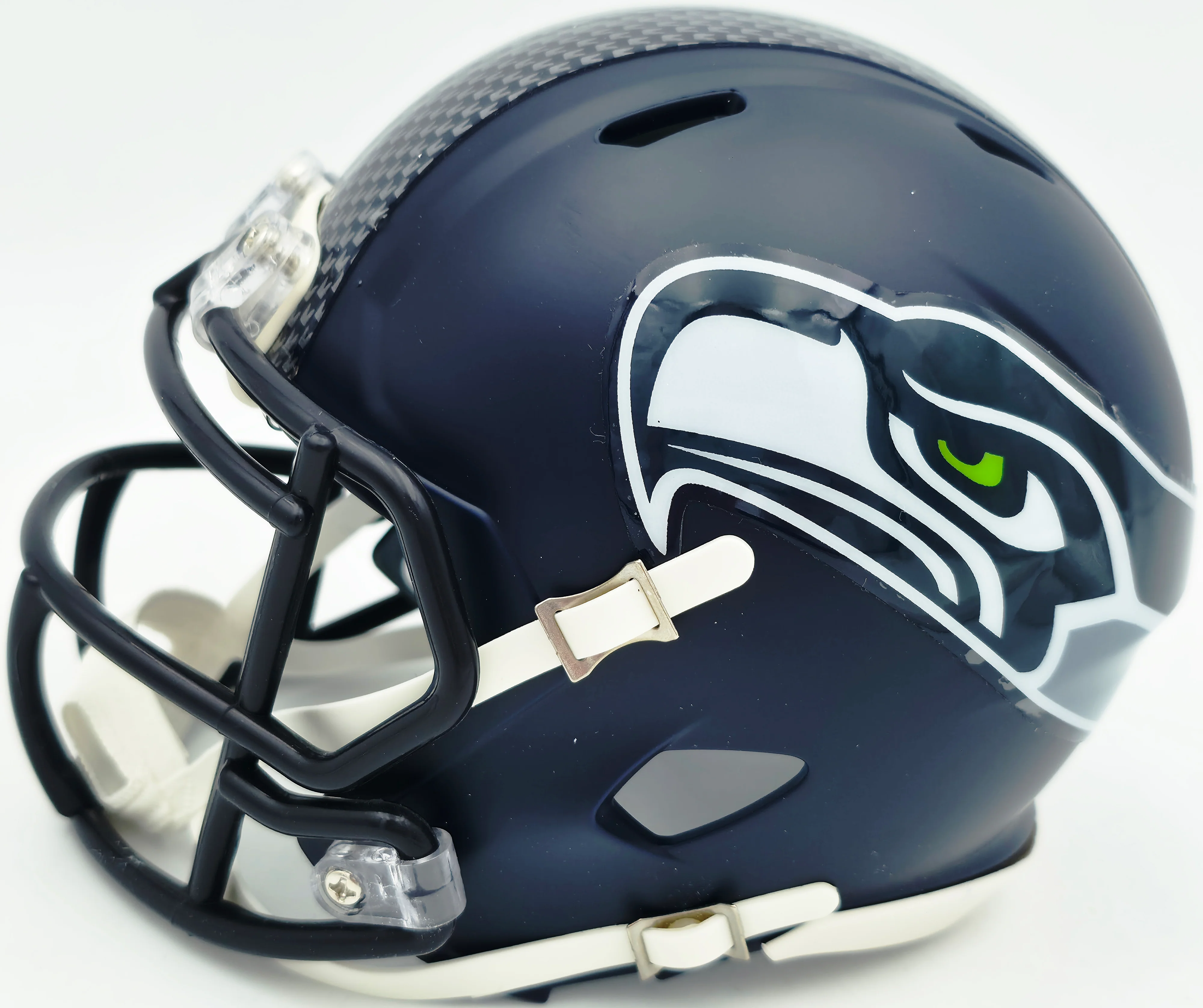 Charles Cross Autographed Seattle Seahawks Blue Speed Mini Helmet MCS Holo Stock #262467 - Image 5