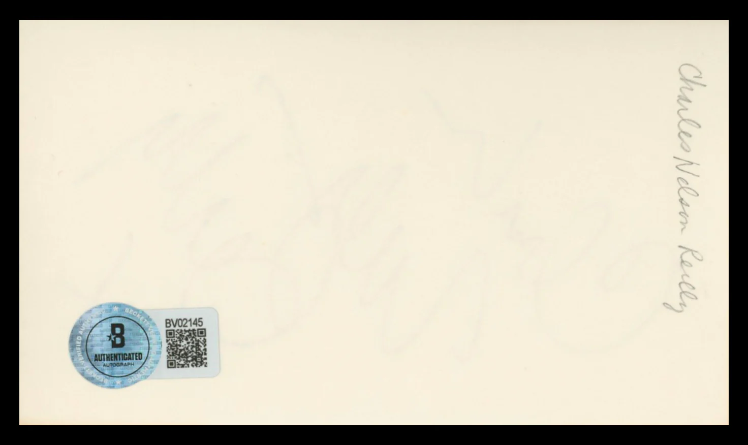Charles Nelson Reilly Match Game Authentic Signed 3x5 Index Card BAS #BV02145 - Image 3
