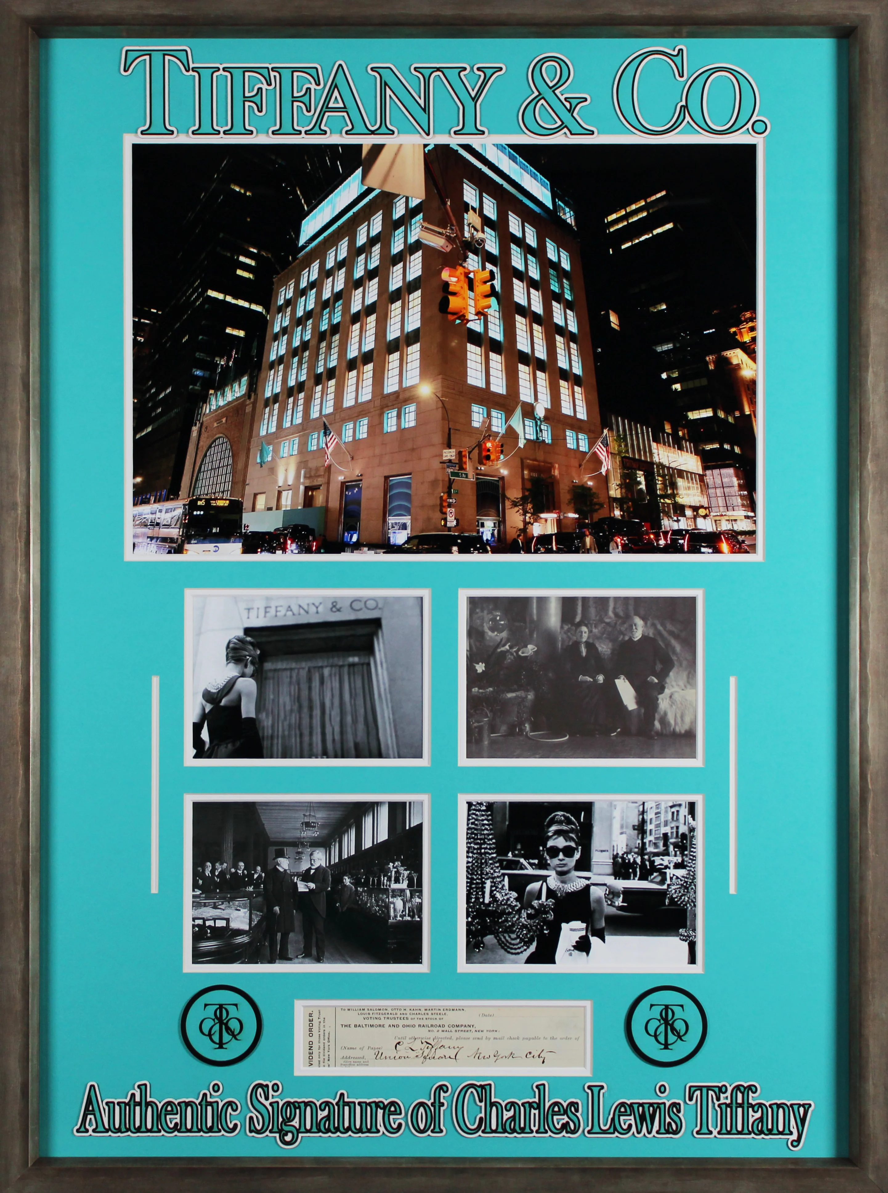 Charles Tiffany Authentic Signed & Framed 1.5x8.5 Cut Signature BAS #AE13690 - Image 2