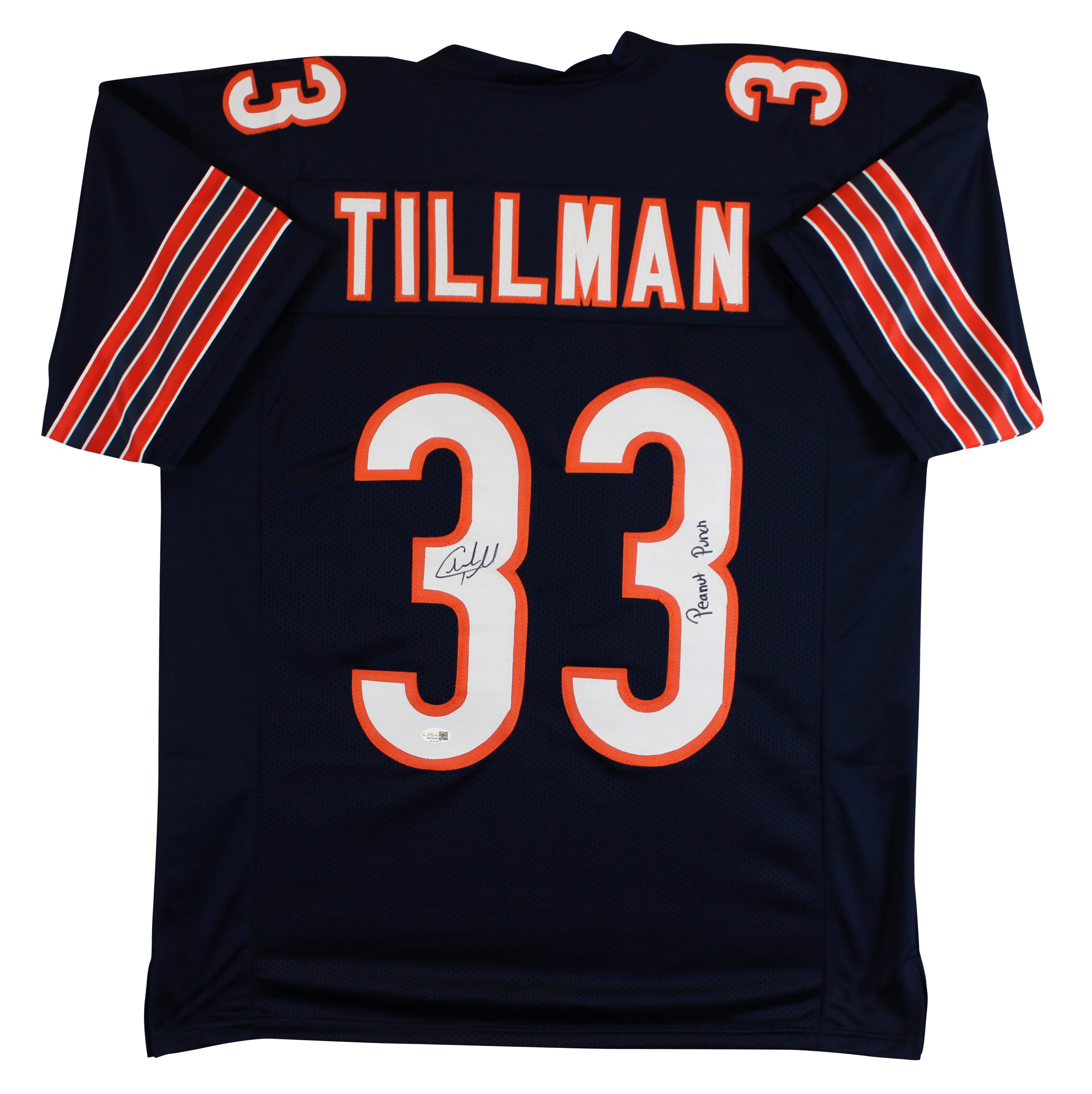 Charles Tillman "Peanut Punch" Signed Navy Pro Style Jersey JSA Witness - Image 2