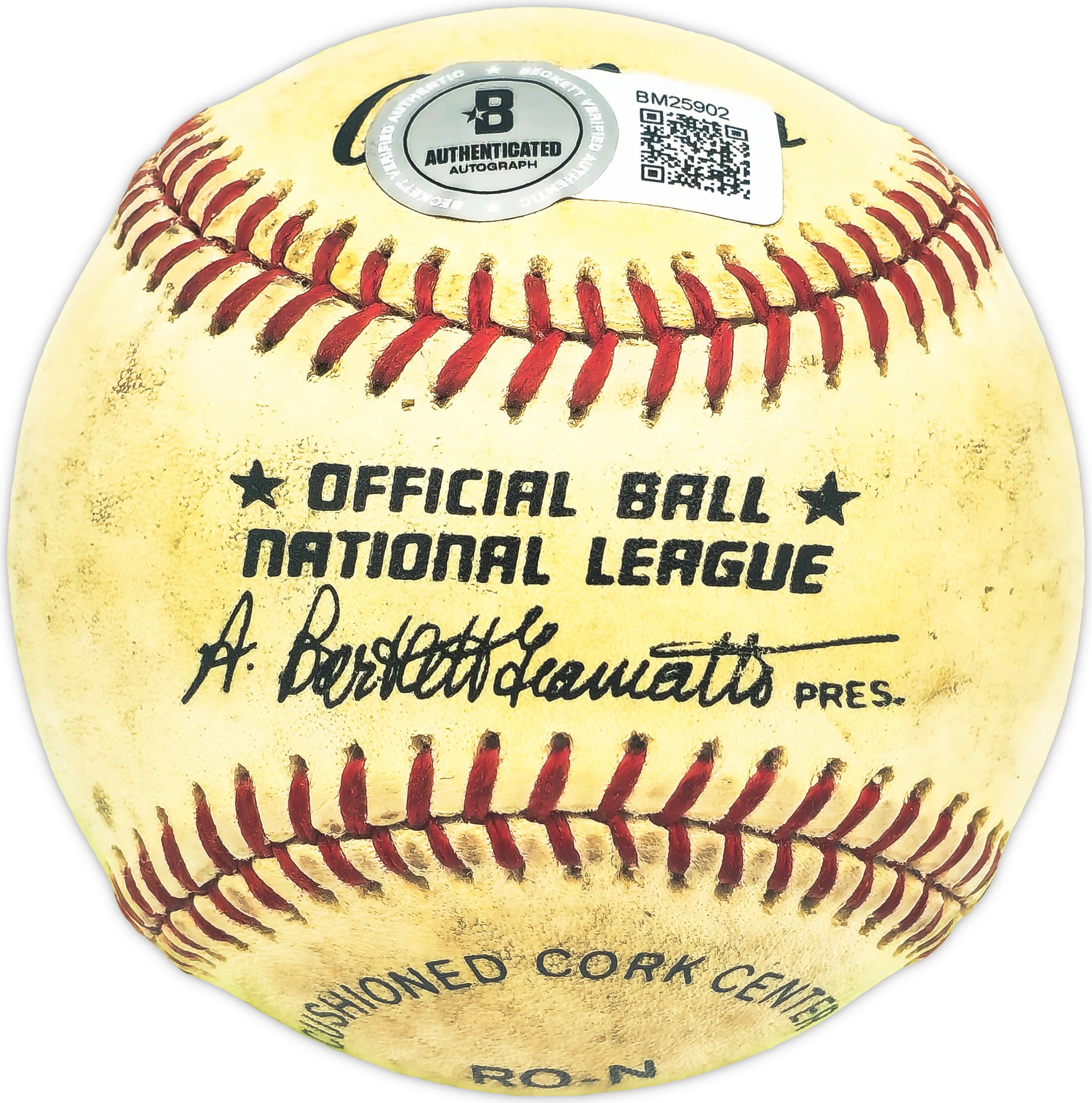 Charley Rabe Autographed Official NL Baseball Cincinnati Reds Beckett BAS QR #BM25902 - Image 2