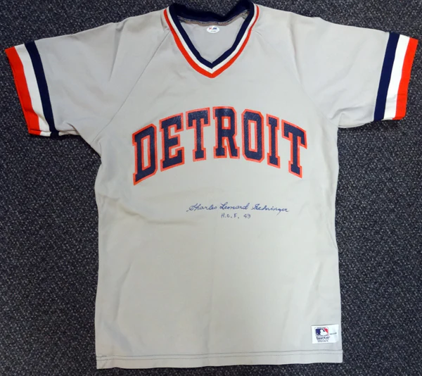 Detroit Tigers Charles "Charlie" Leonard Gehringer Autographed Gray Jersey "HOF 49" PSA/DNA #V11069 - Image 2