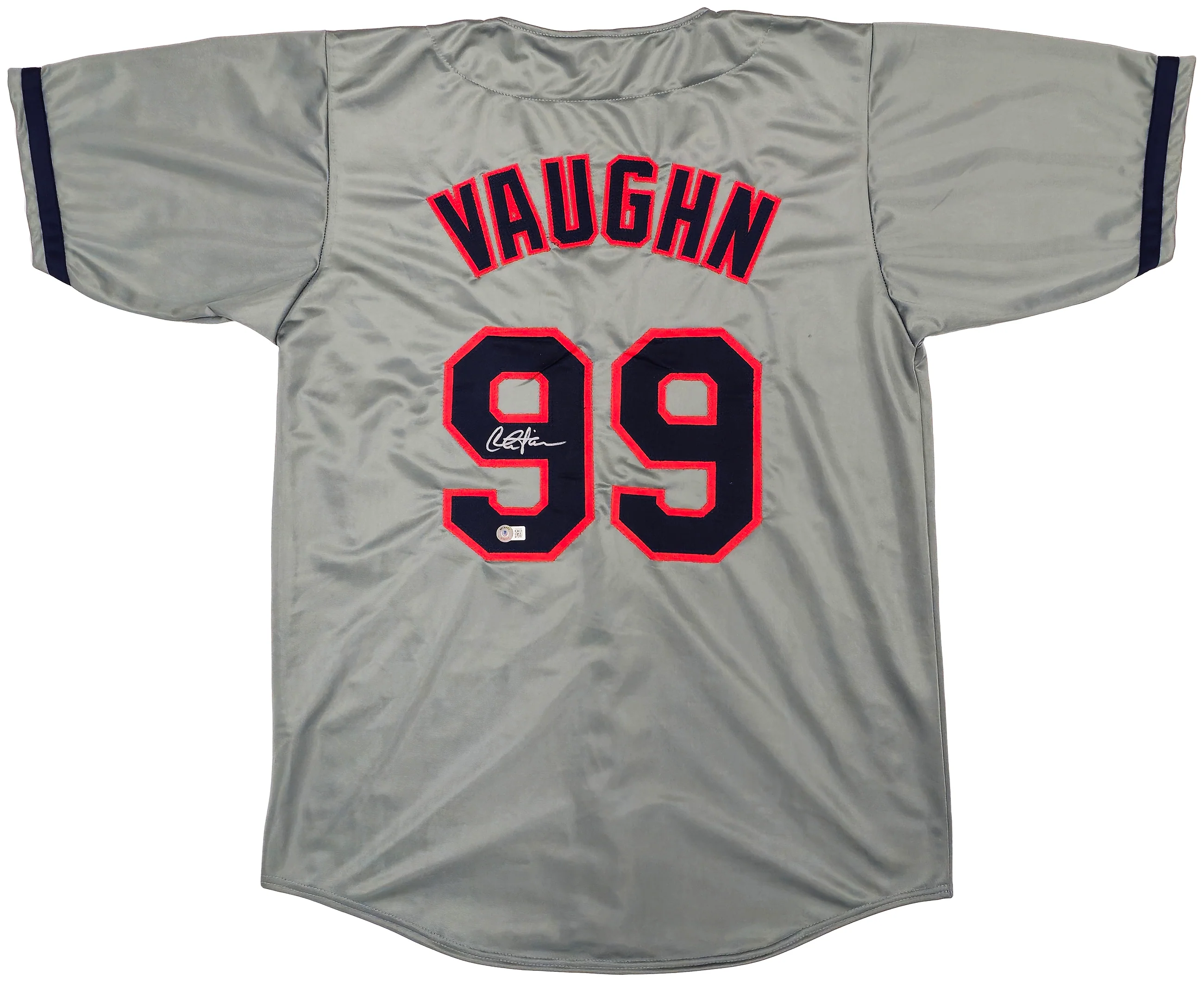 Charlie Sheen Autographed Gray Jersey Major League Ricky 'Wild Thing' Vaughn Beckett BAS Witness Stock #221306 - Image 2