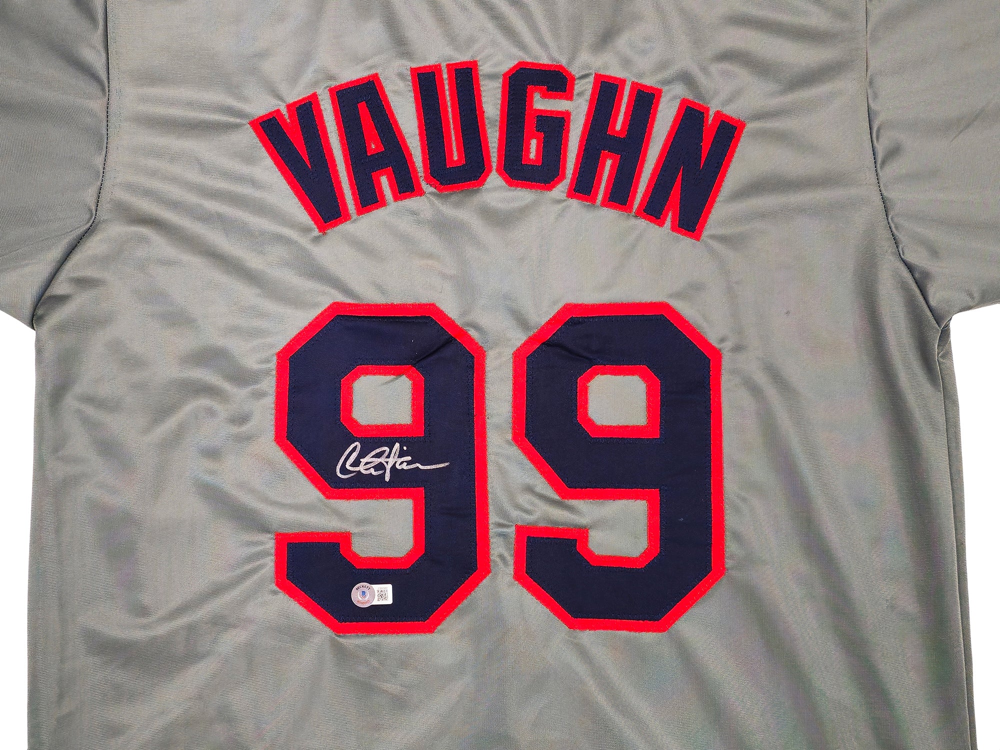Charlie Sheen Autographed Gray Jersey Major League Ricky 'Wild Thing' Vaughn Beckett BAS Witness Stock #221306 - Image 3