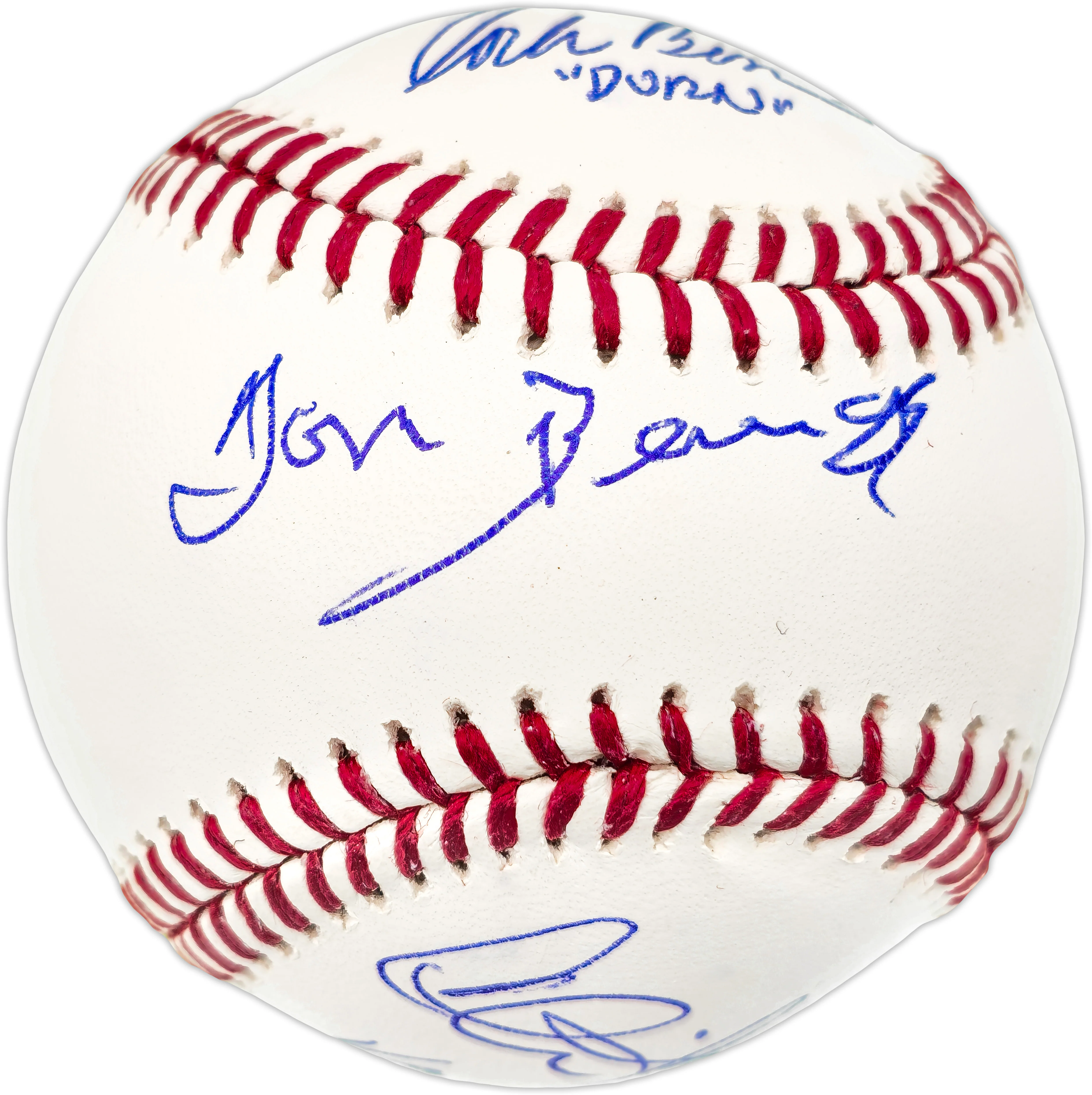 Charlie Sheen, Corbin Bernsen & Tom Berenger Autographed Official MLB Baseball Major League Baseball Movie Beckett BAS Witness #WQ60817 - Image 3