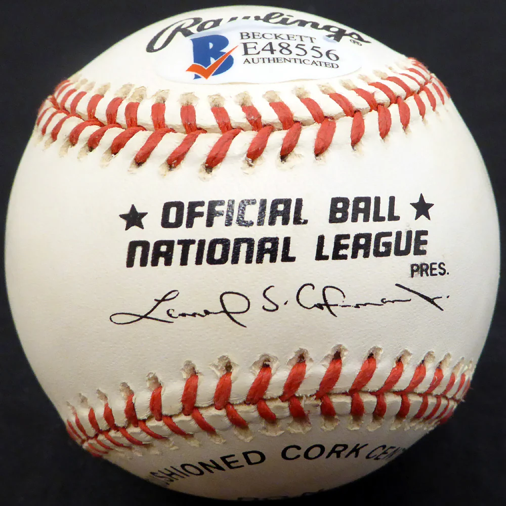 Charlie Thompson Autographed Official NL Baseball Brooklyn Dodgers Beckett BAS #E48556 - Image 2