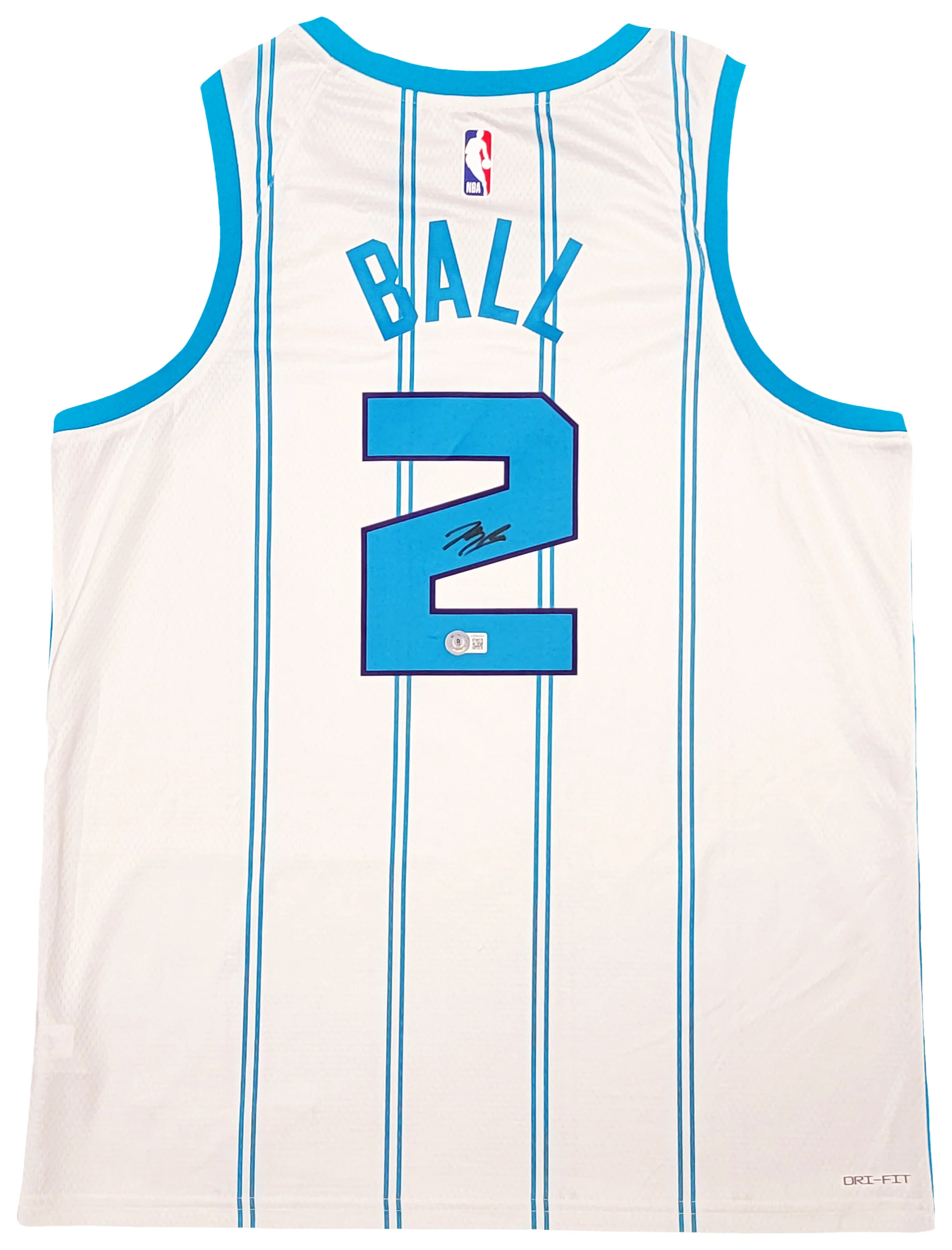 Charlotte Hornets LaMelo Ball Autographed White Nike Swingman Jersey Size L Beckett BAS QR Stock #209486 - Image 2