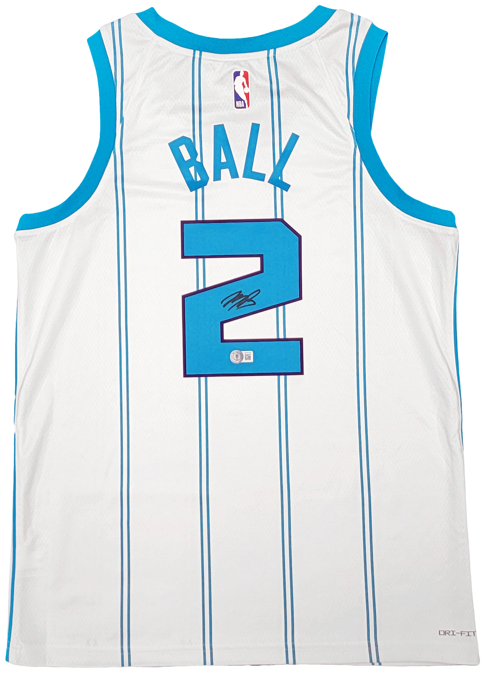 Charlotte Hornets LaMelo Ball Autographed White Nike Swingman Jersey Size M Beckett BAS QR Stock #209485 - Image 2