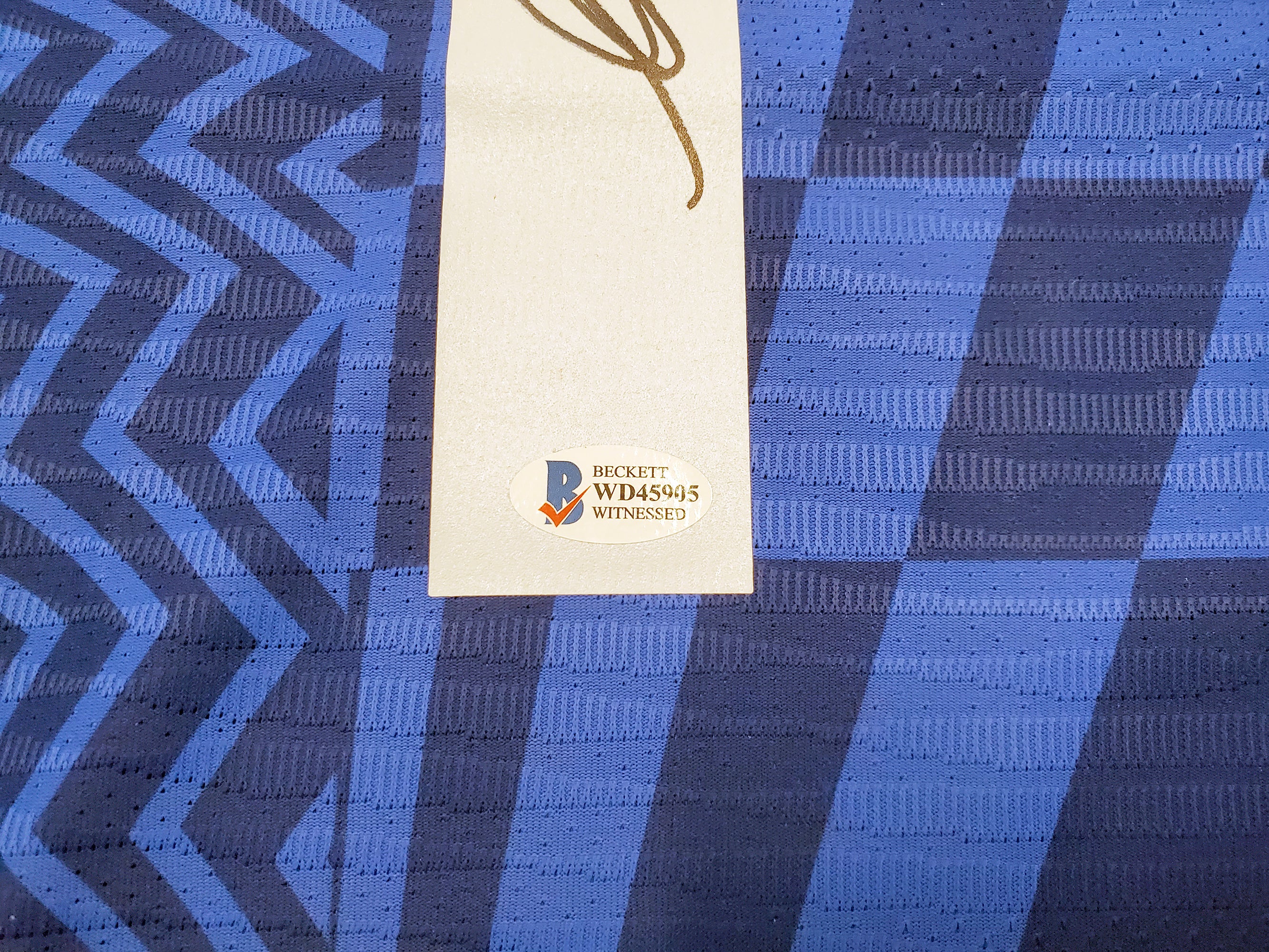 Chelsea F.C. Mason Mount Autographed Blue Nike Jersey Size L in Black Beckett BAS Stock #196473 - Image 3