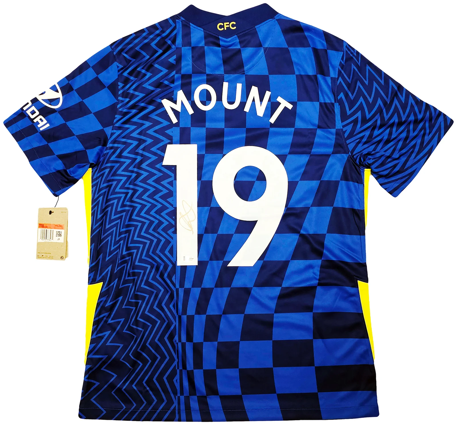 Chelsea F.C. Mason Mount Autographed Blue Nike Jersey Size L in Gold Beckett BAS Stock #196475 - Image 2