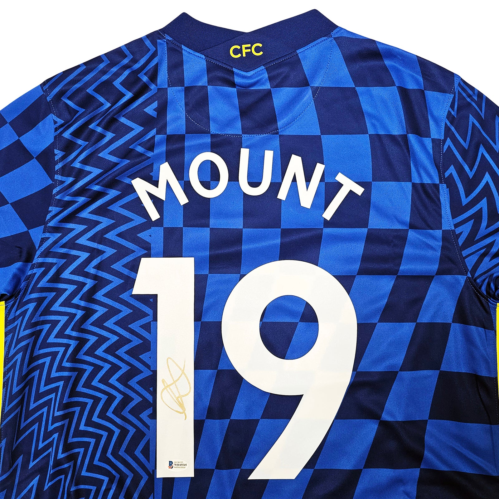 Chelsea F.C. Mason Mount Autographed Blue Nike Jersey Size L in Gold Beckett BAS Stock #196475 - Image 3