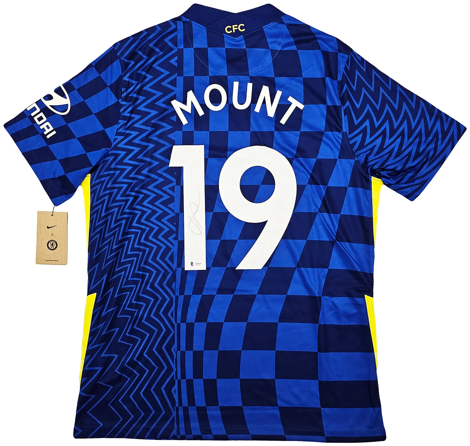 Chelsea F.C. Mason Mount Autographed Blue Nike Jersey Size L in Silver Beckett BAS Stock #196474 - Image 2
