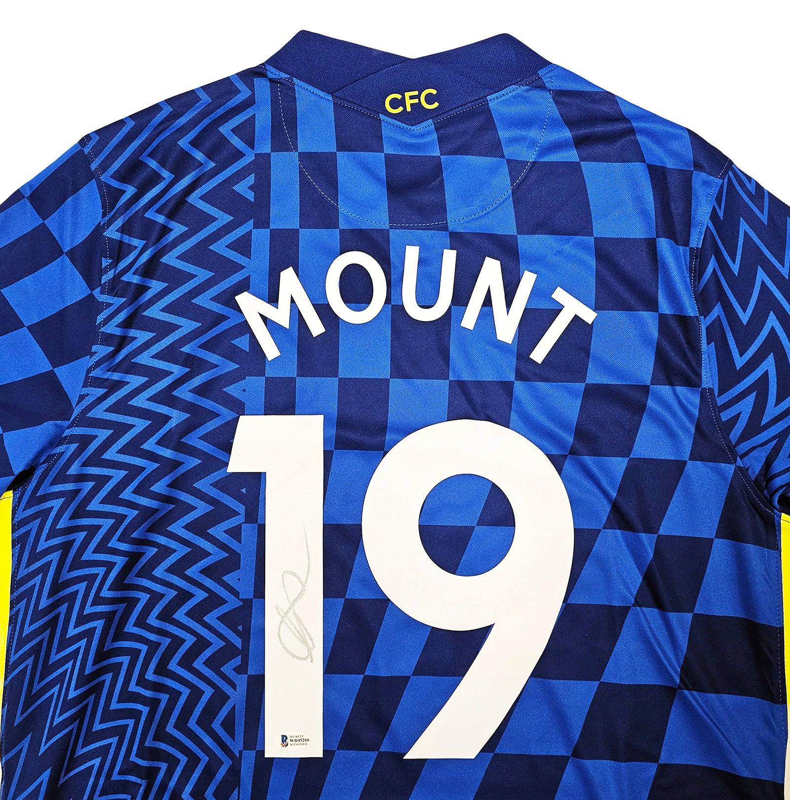 Chelsea F.C. Mason Mount Autographed Blue Nike Jersey Size L in Silver Beckett BAS Stock #196474 - Image 3