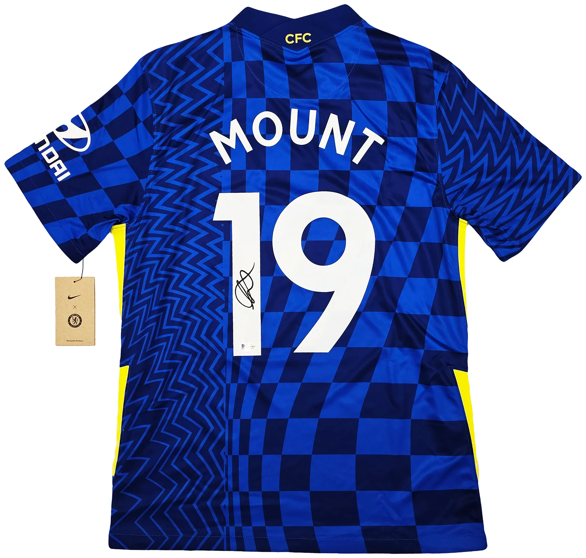 Chelsea F.C. Mason Mount Autographed Blue Nike Jersey Size M in Black Beckett BAS Stock #196480 - Image 2