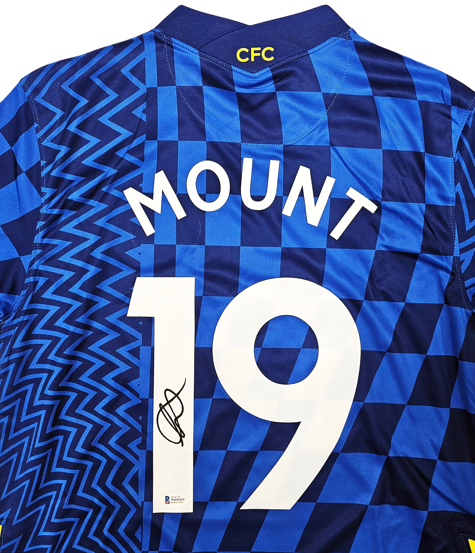 Chelsea F.C. Mason Mount Autographed Blue Nike Jersey Size M in Black Beckett BAS Stock #196480 - Image 3