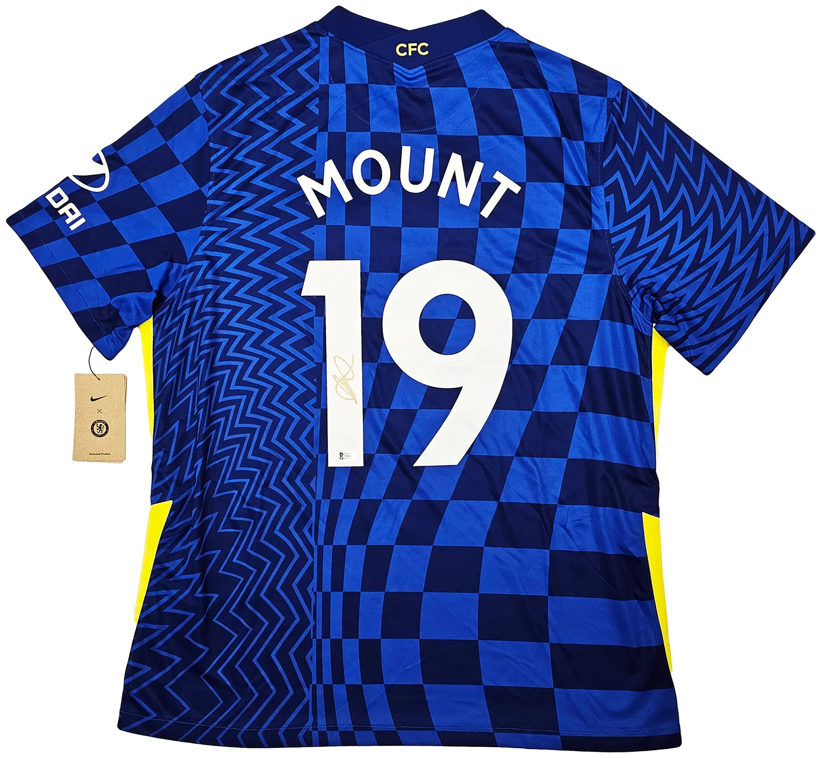 Chelsea F.C. Mason Mount Autographed Blue Nike Jersey Size XL in Gold Beckett BAS Stock #196482 - Image 2