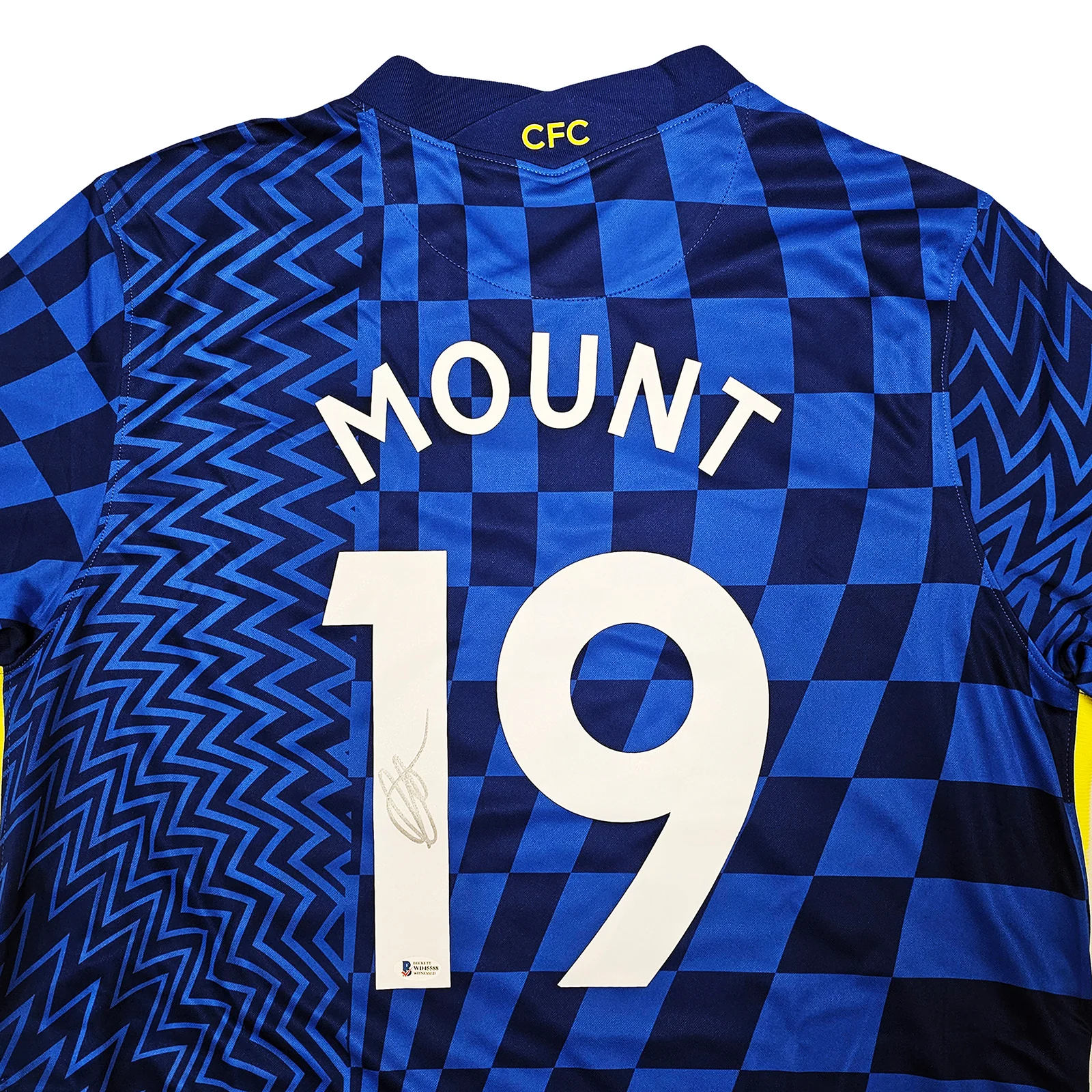 Chelsea F.C. Mason Mount Autographed Blue Nike Jersey Size XL in Silver Beckett BAS Stock #196484 - Image 3