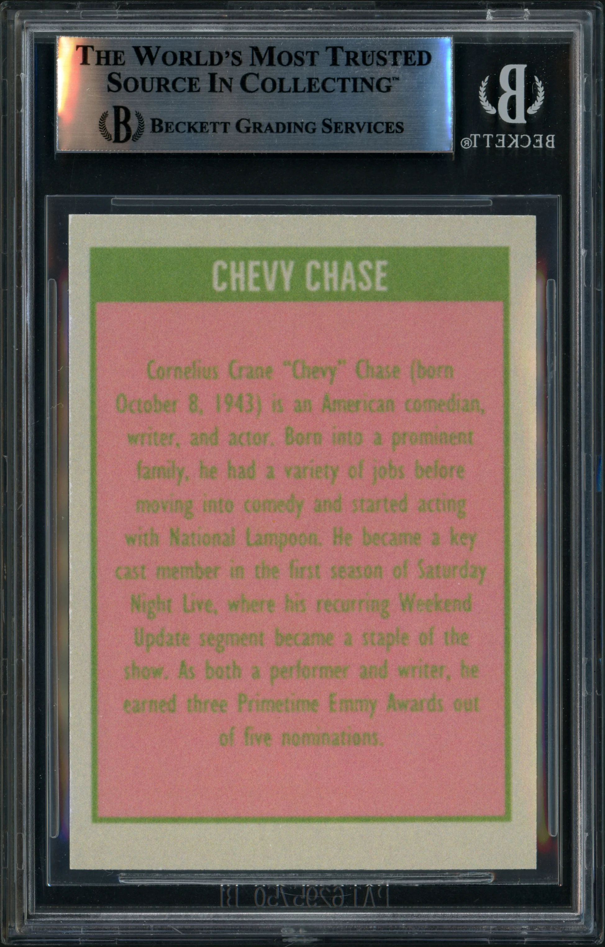 Chevy Chase Autographed 1980 Topps Reprint Custom Trading Card Los Angeles Lakers Beckett BAS Stock #250492 - Image 2