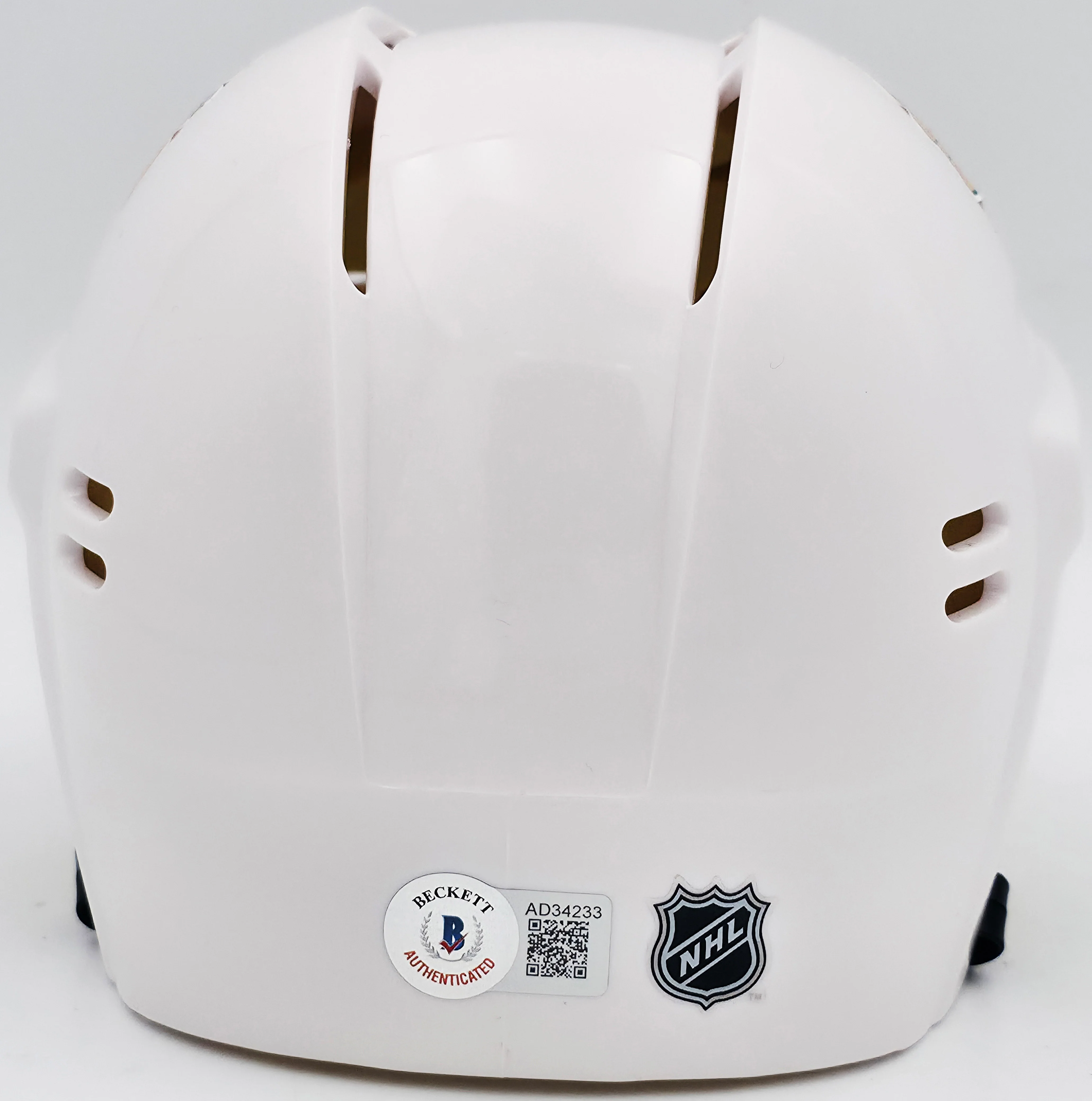 Chevy Chase Autographed Chicago Blackhawks White Speed Mini Helmet Beckett BAS QR #AD34233 - Image 4
