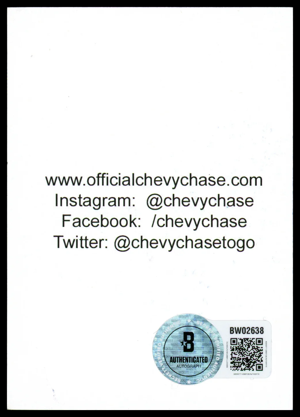 Chevy Chase Autographed Christmas Vacation Trading Card "Comedian" Beckett BAS QR Stock #261949 - Image 2