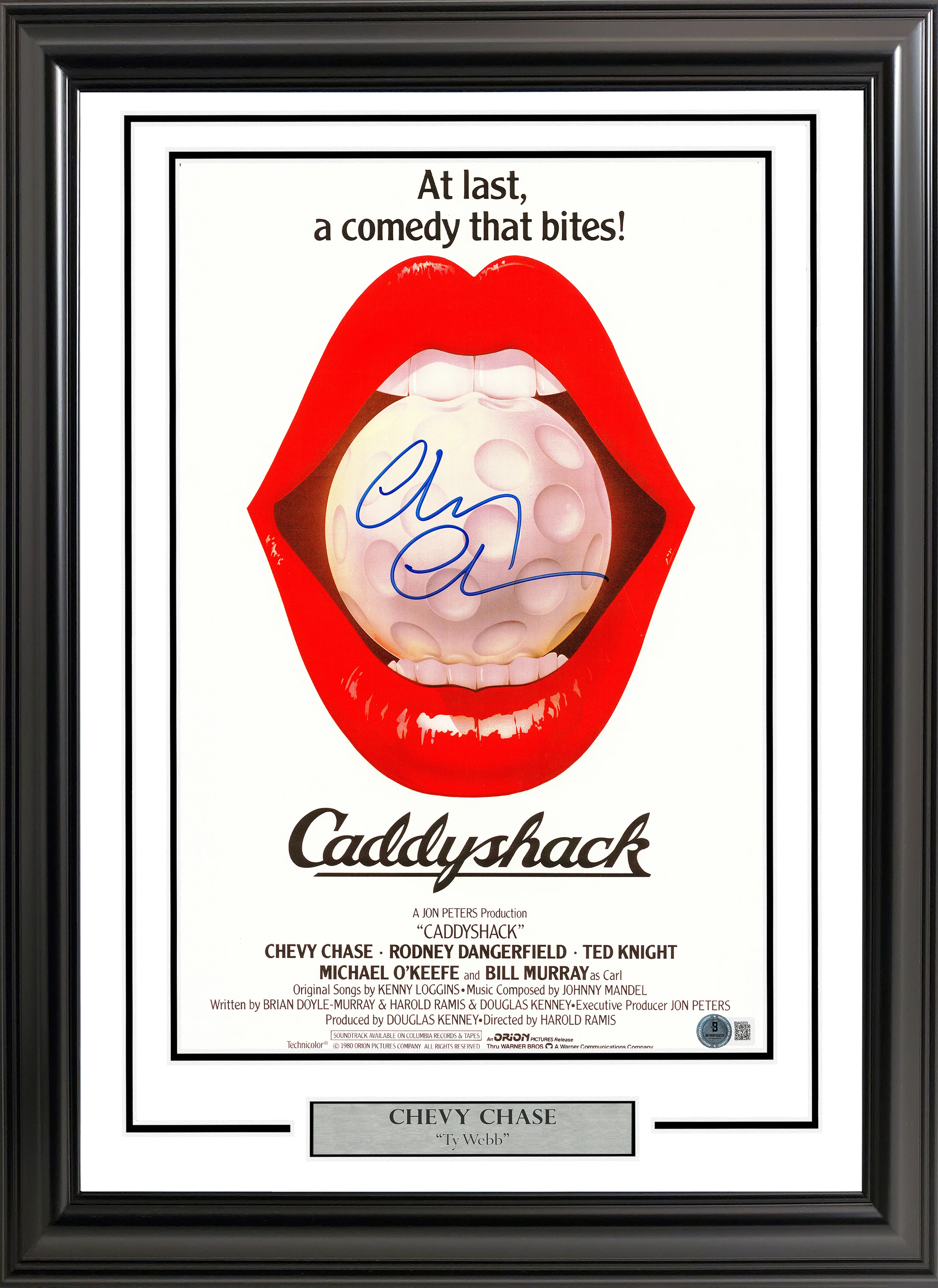 Chevy Chase Autographed Framed 11x17 Caddyshack Movie Poster Beckett BAS QR Stock #256657