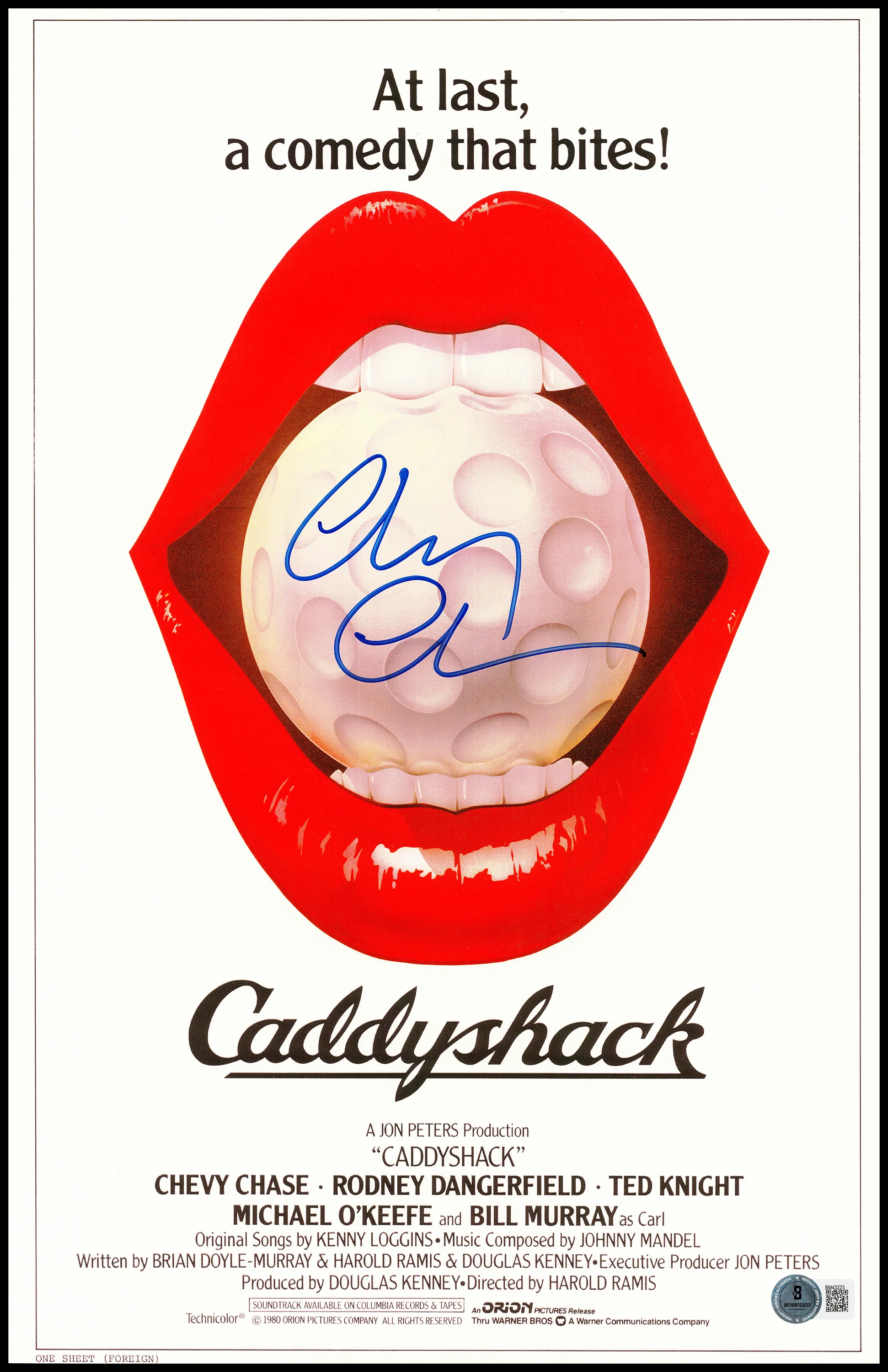 Chevy Chase Autographed Framed 11x17 Caddyshack Movie Poster Beckett BAS QR Stock #256657 - Image 2