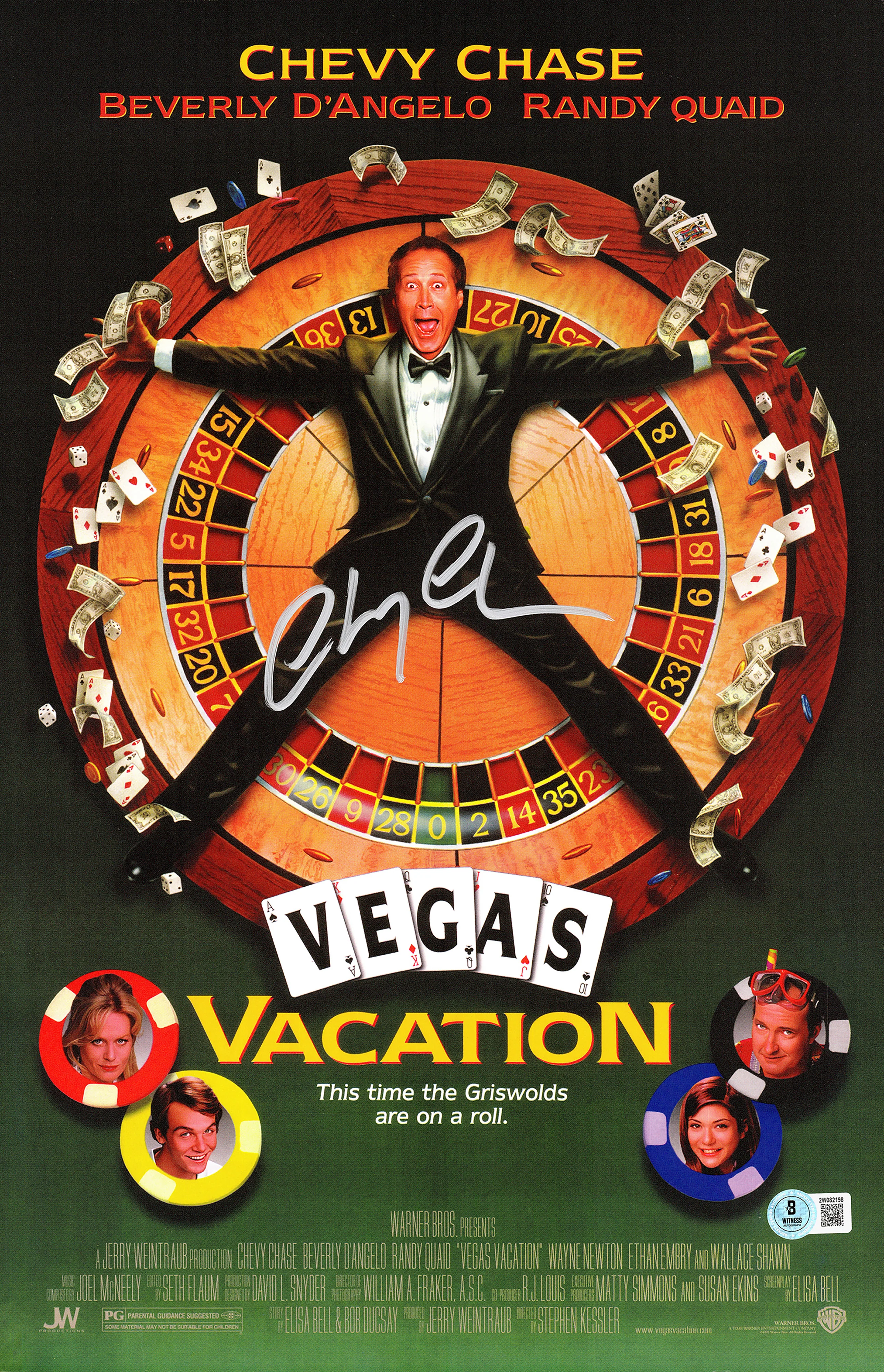 Chevy Chase Autographed Framed 11x17 Vegas Vacation Movie Poster Beckett BAS Witness Stock #256660 - Image 2
